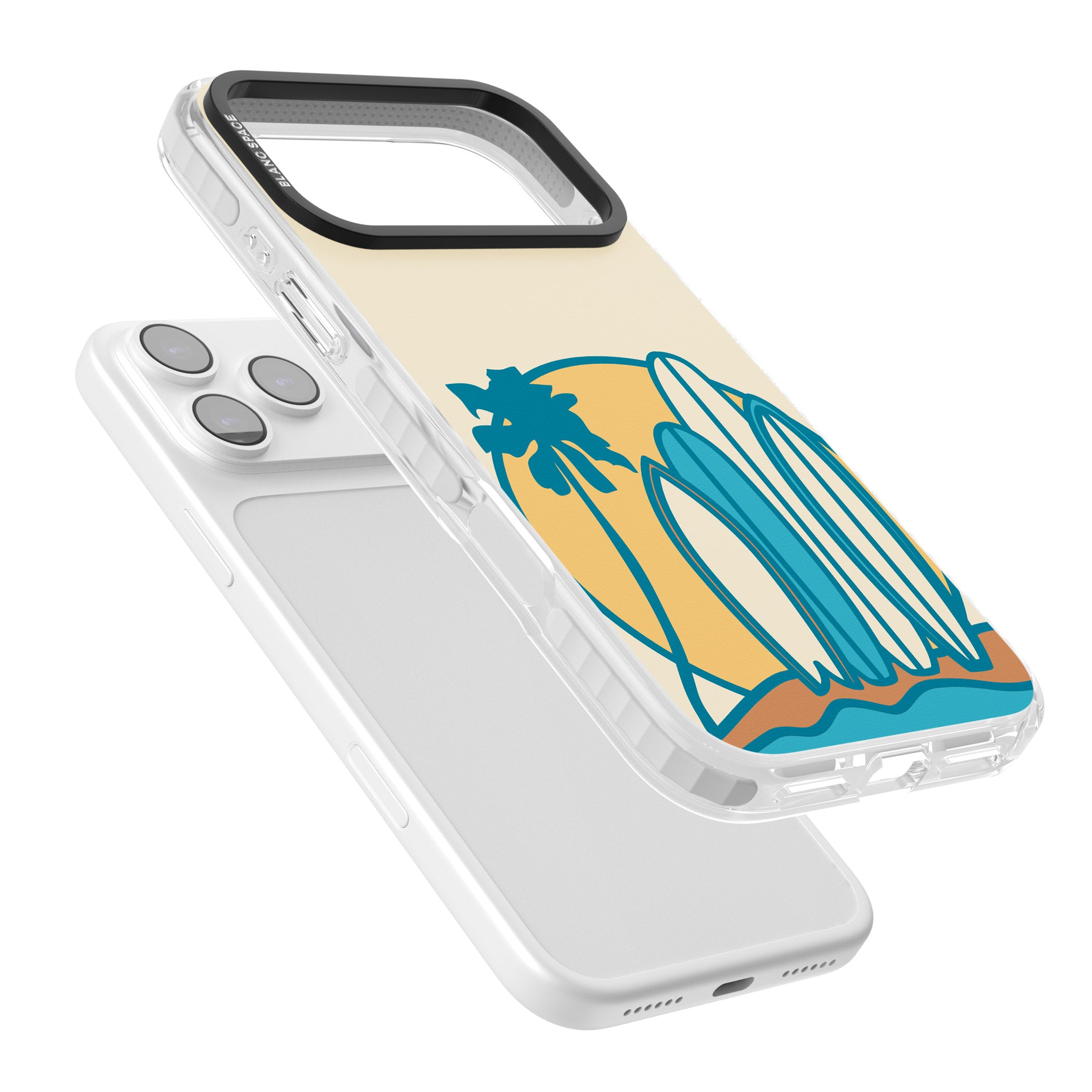 Coastal Surf Vibes iPhone 17 Pro Impact Clear Phone Case Colours