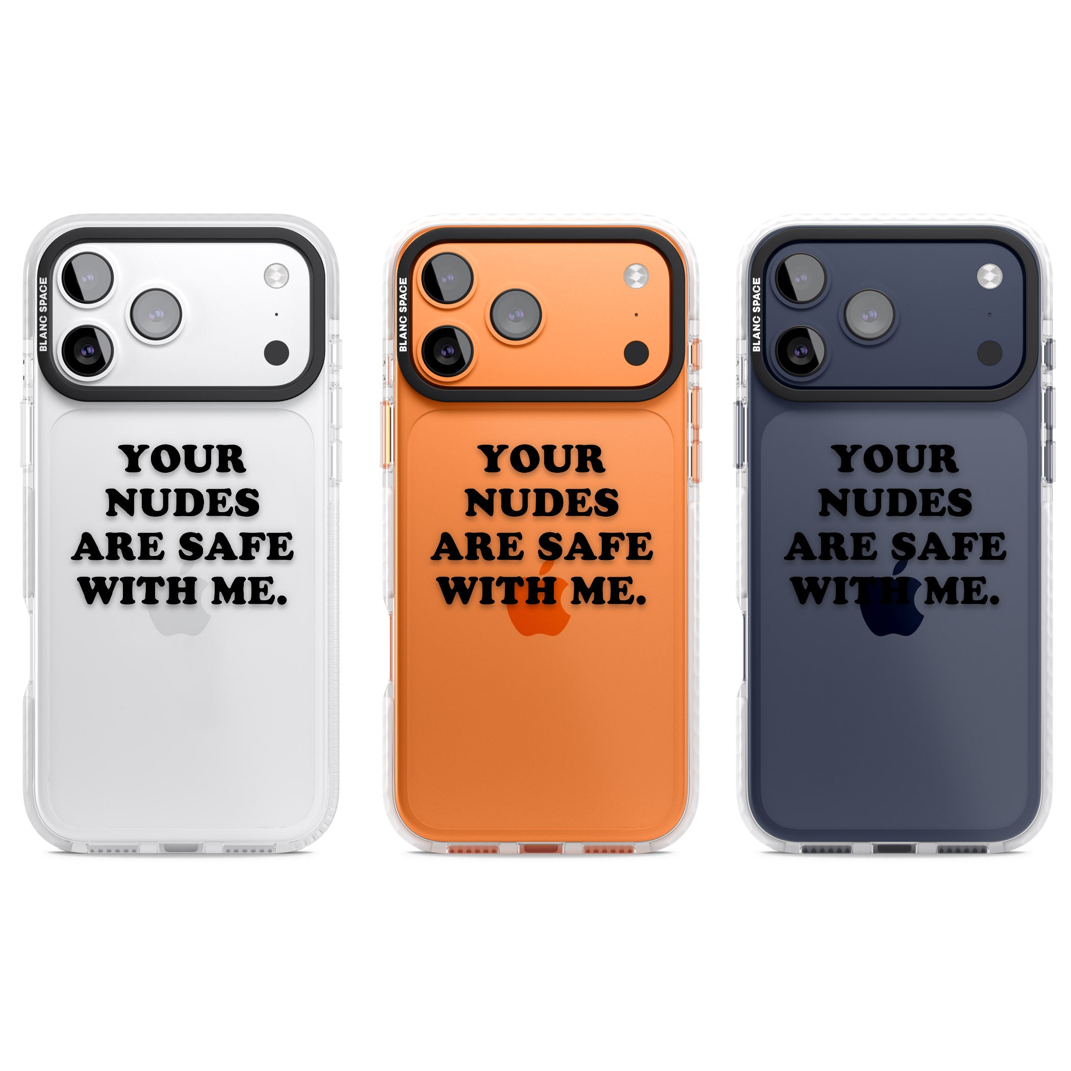 Your Nudes Are Safe Black iPhone 17 Pro Impact Clear Phone Case APT Impact Protection