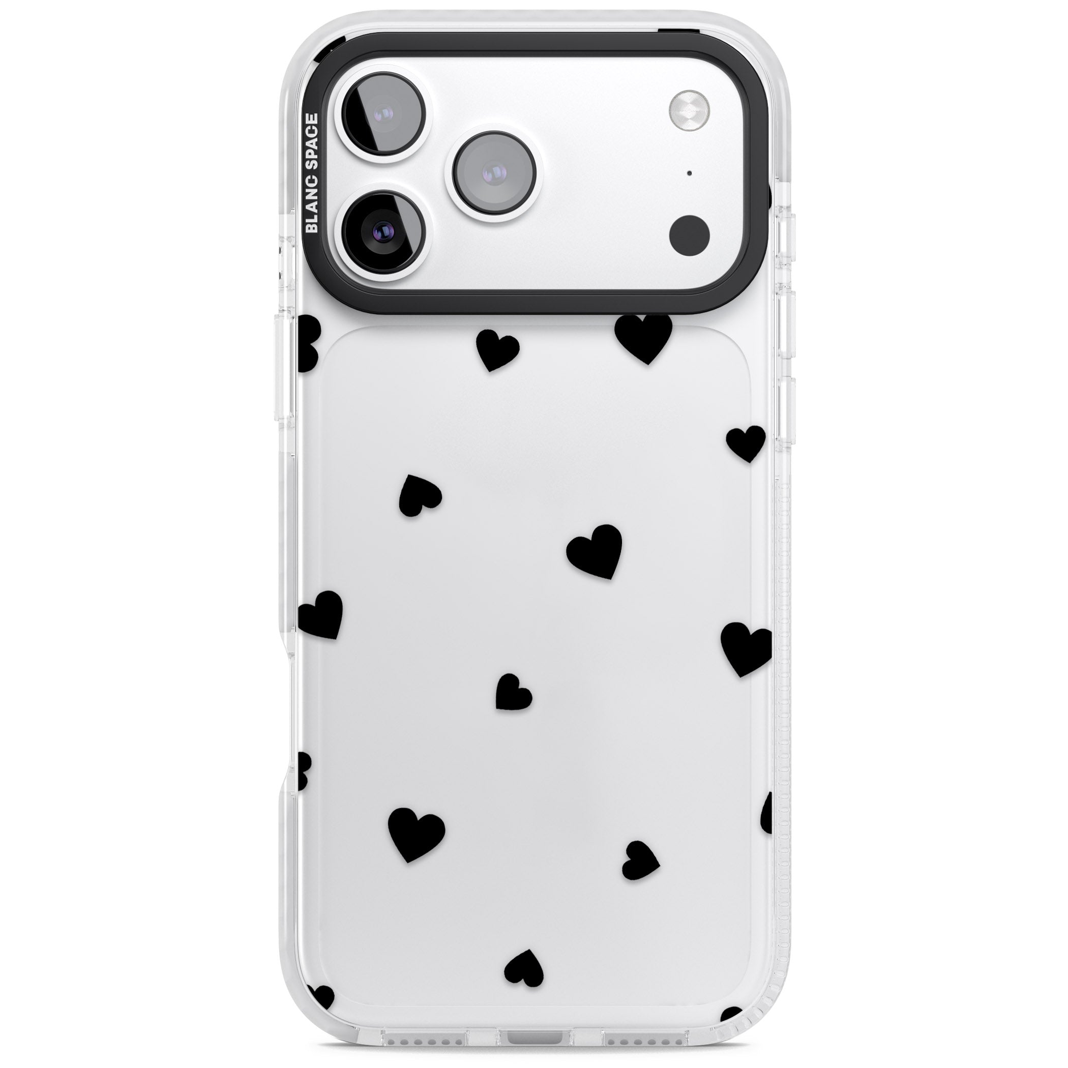 Black Hearts iPhone 17 Pro Impact Clear Phone Case