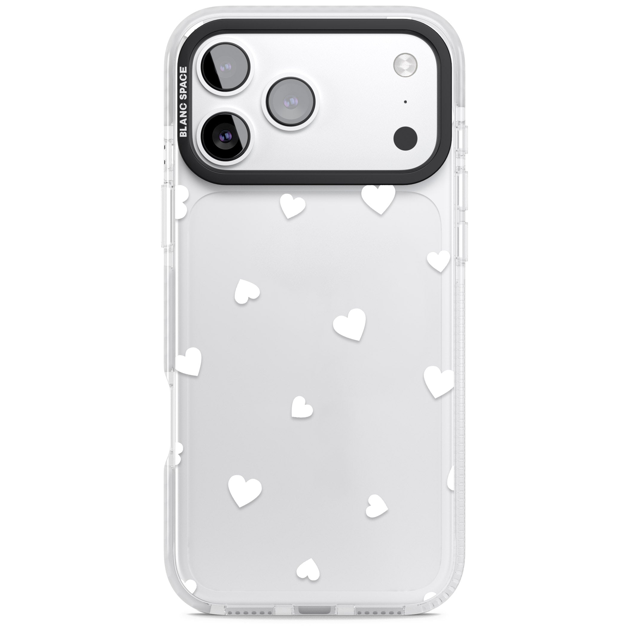 White Hearts iPhone 17 Pro Impact Clear Phone Case