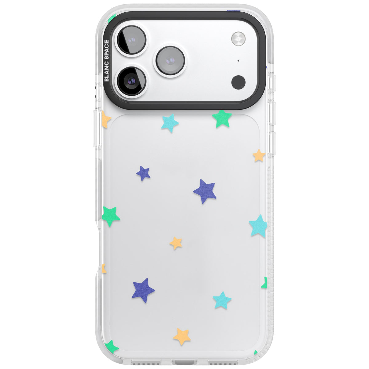 Pastel Star Pattern iPhone 17 Pro Max Impact Clear Phone Case front