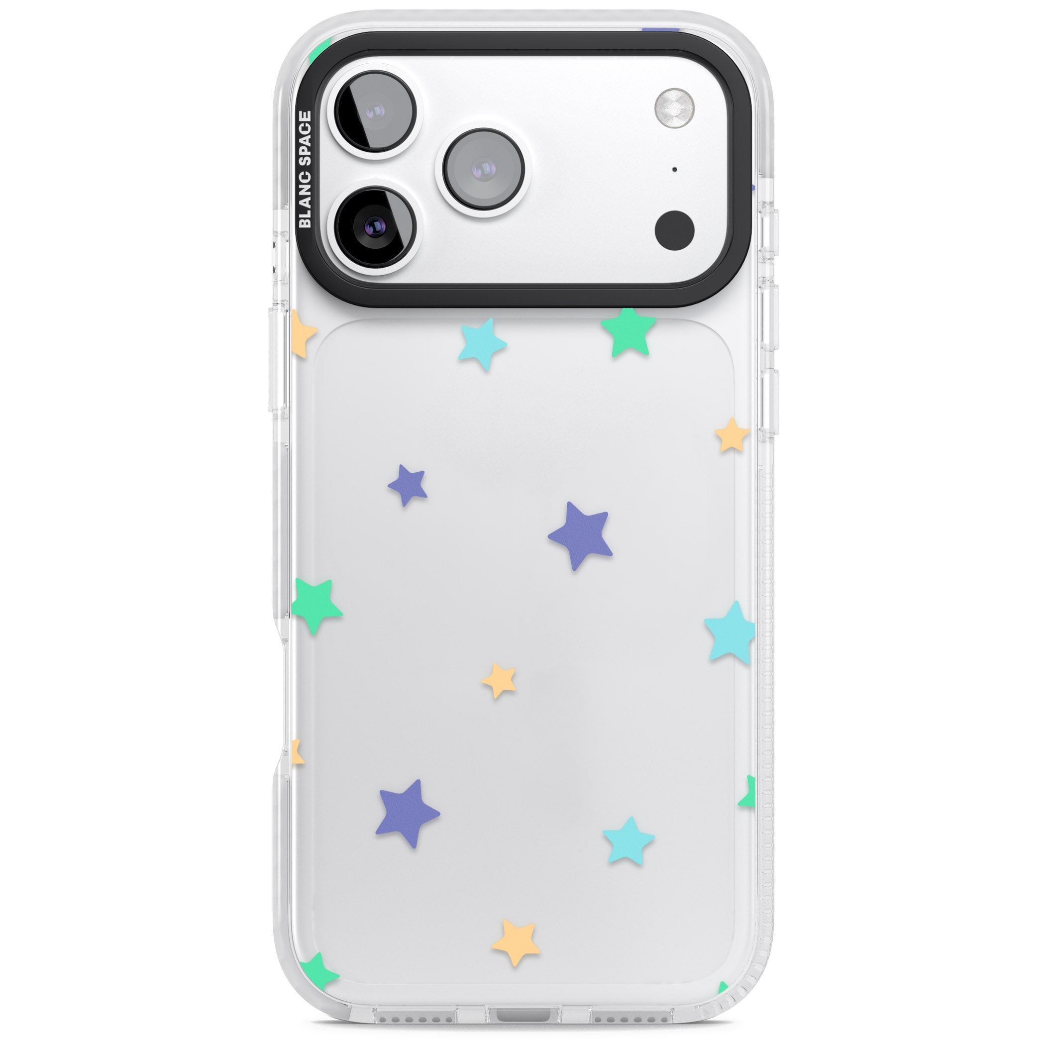 Pastel Star Pattern iPhone 17 Pro Impact Clear Phone Case