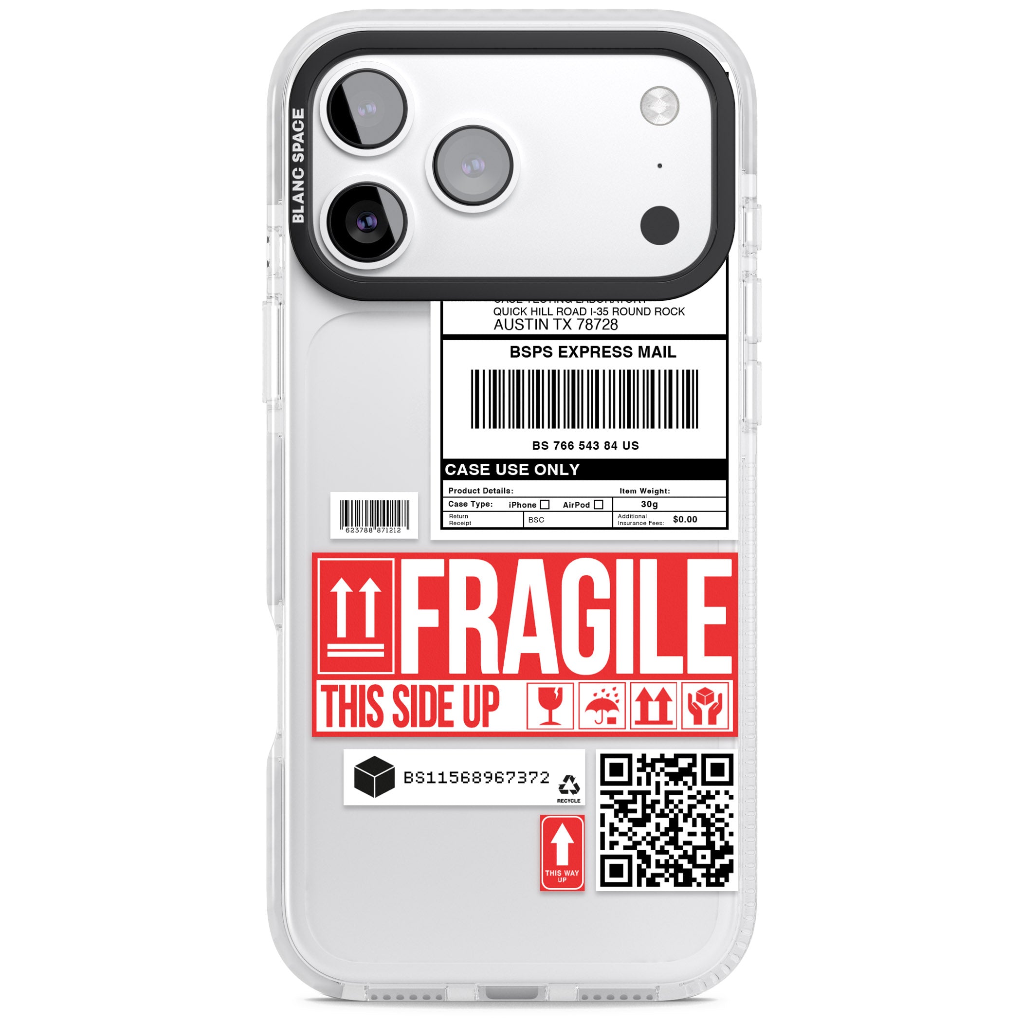 Shipping Label iPhone 17 Pro Impact Clear Phone Case