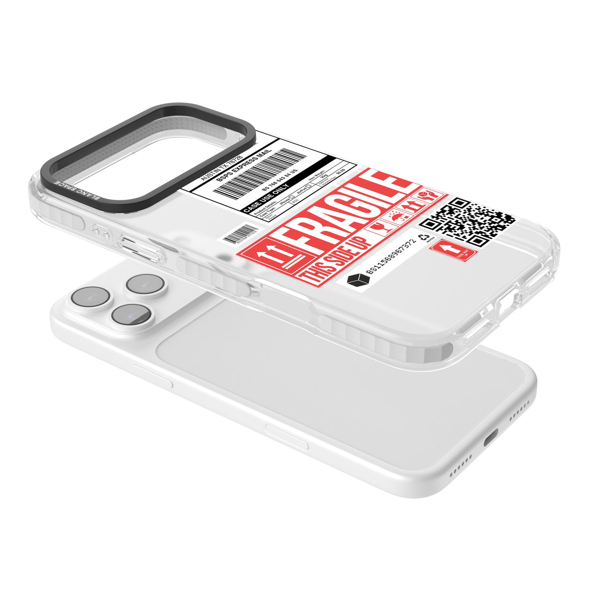 Shipping Label iPhone 17 Pro Max Impact Clear Phone Case angled