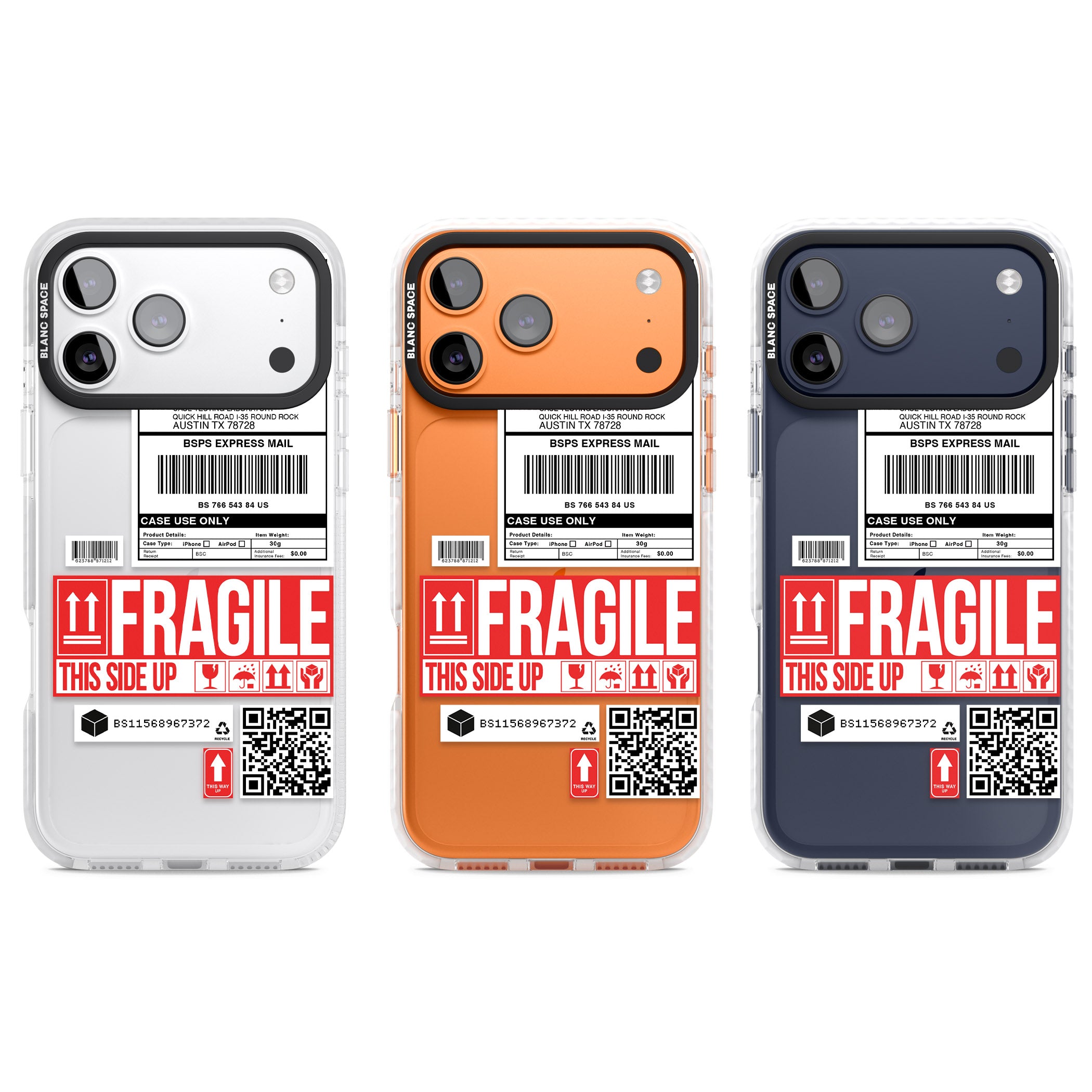 Shipping Label iPhone 17 Pro Impact Clear Phone Case APT Impact Protection