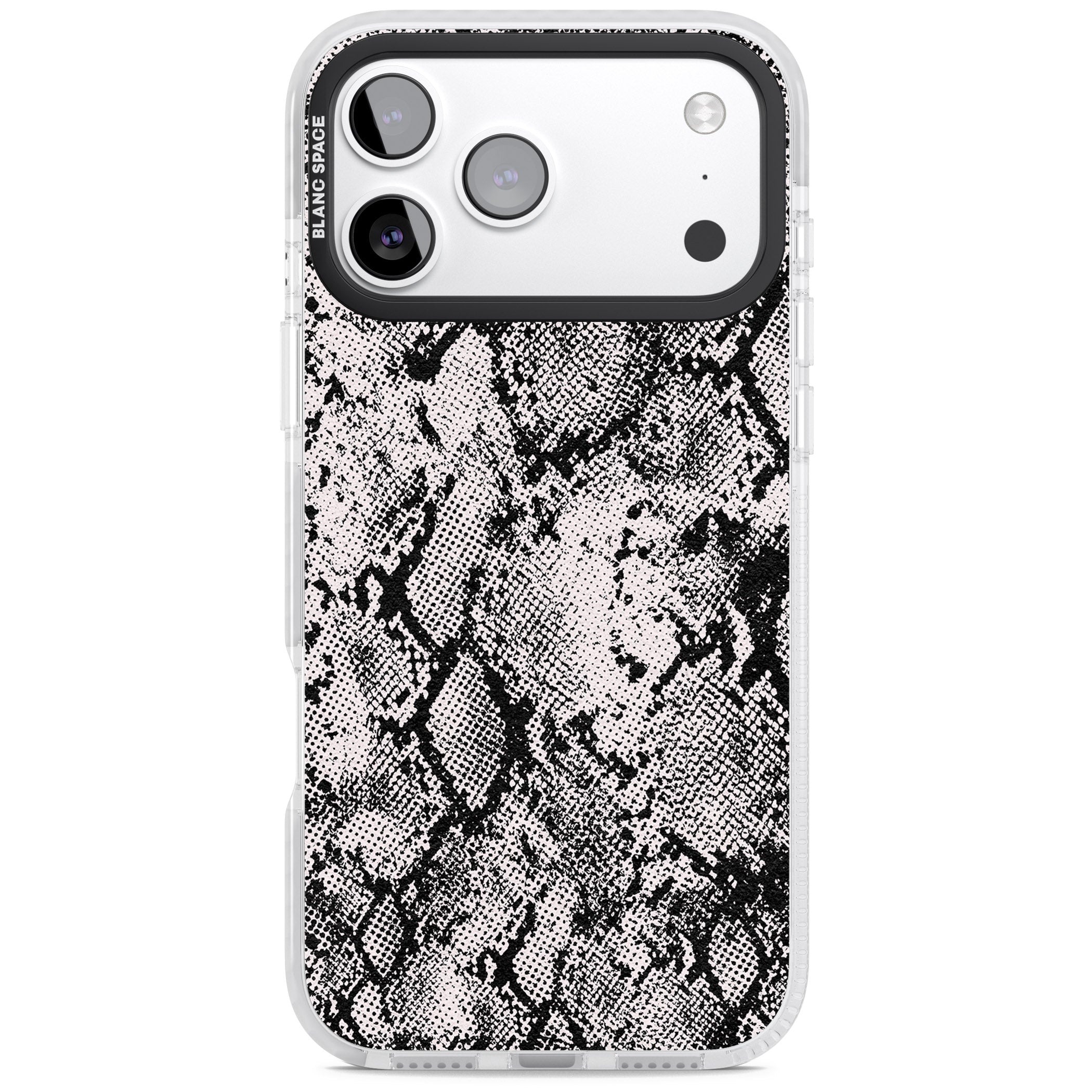Pastel Snakeskin Grey iPhone 17 Pro Impact Clear Phone Case