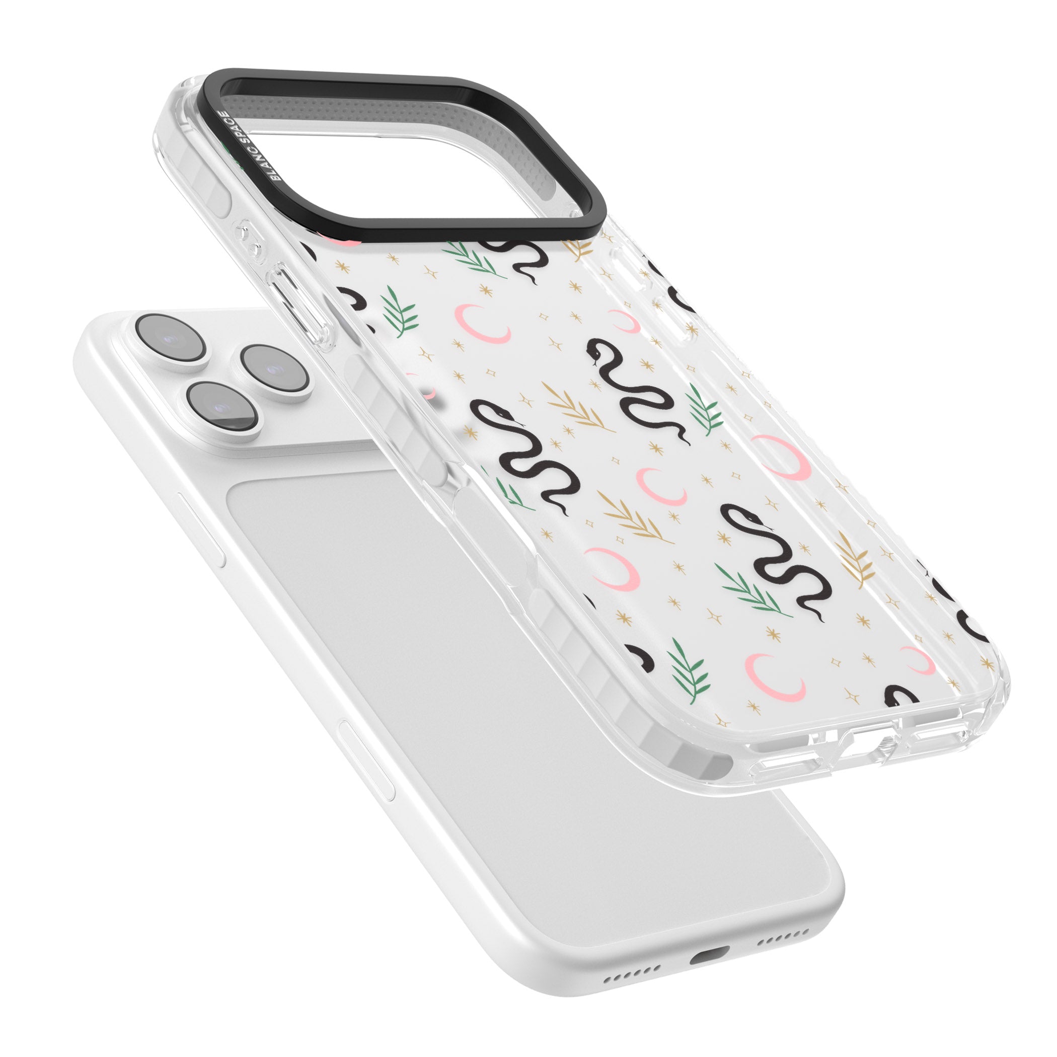 Snake & Moon Pattern iPhone 17 Pro Impact Clear Phone Case Colours