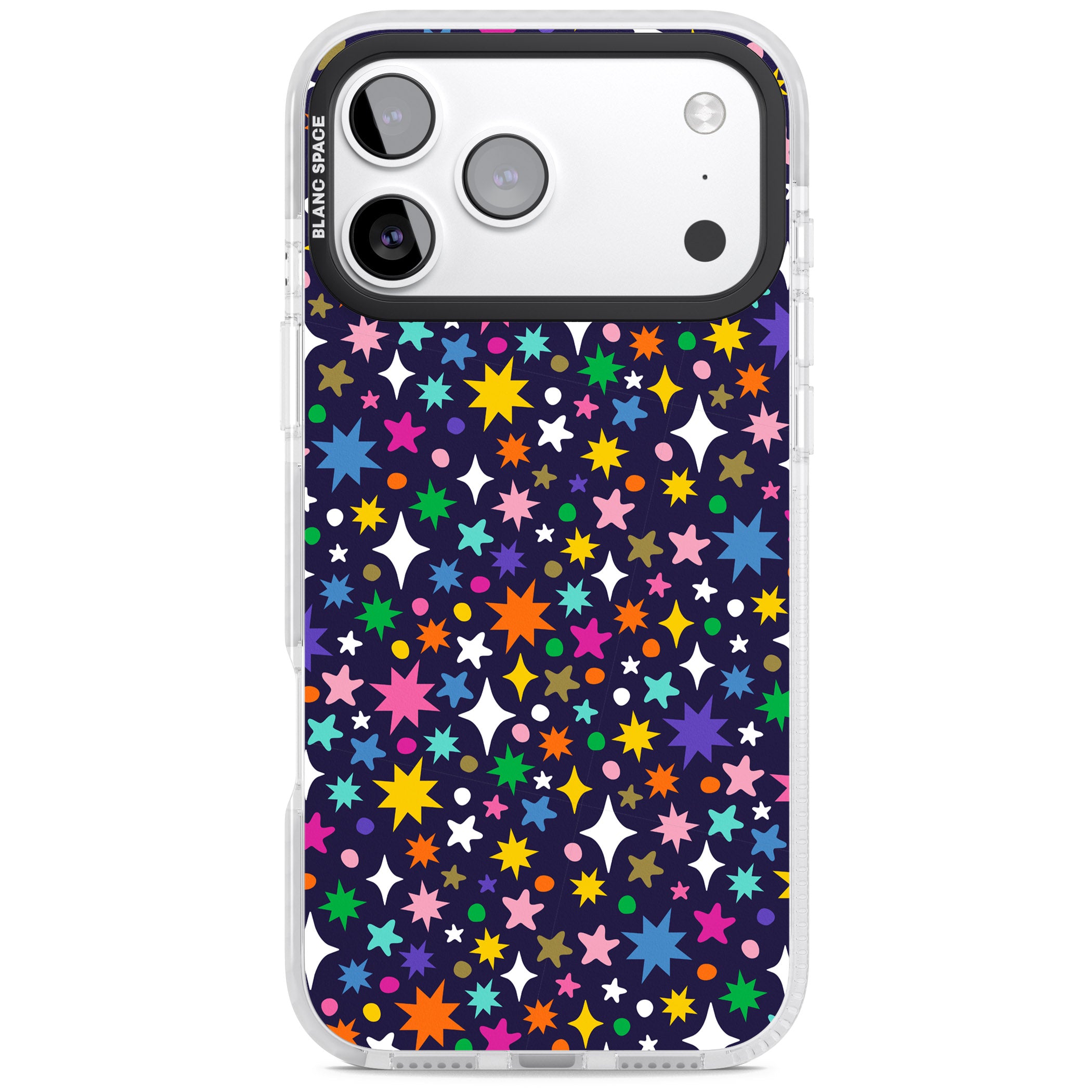 Rainbow Starburst (Purple) iPhone 17 Pro Impact Clear Phone Case