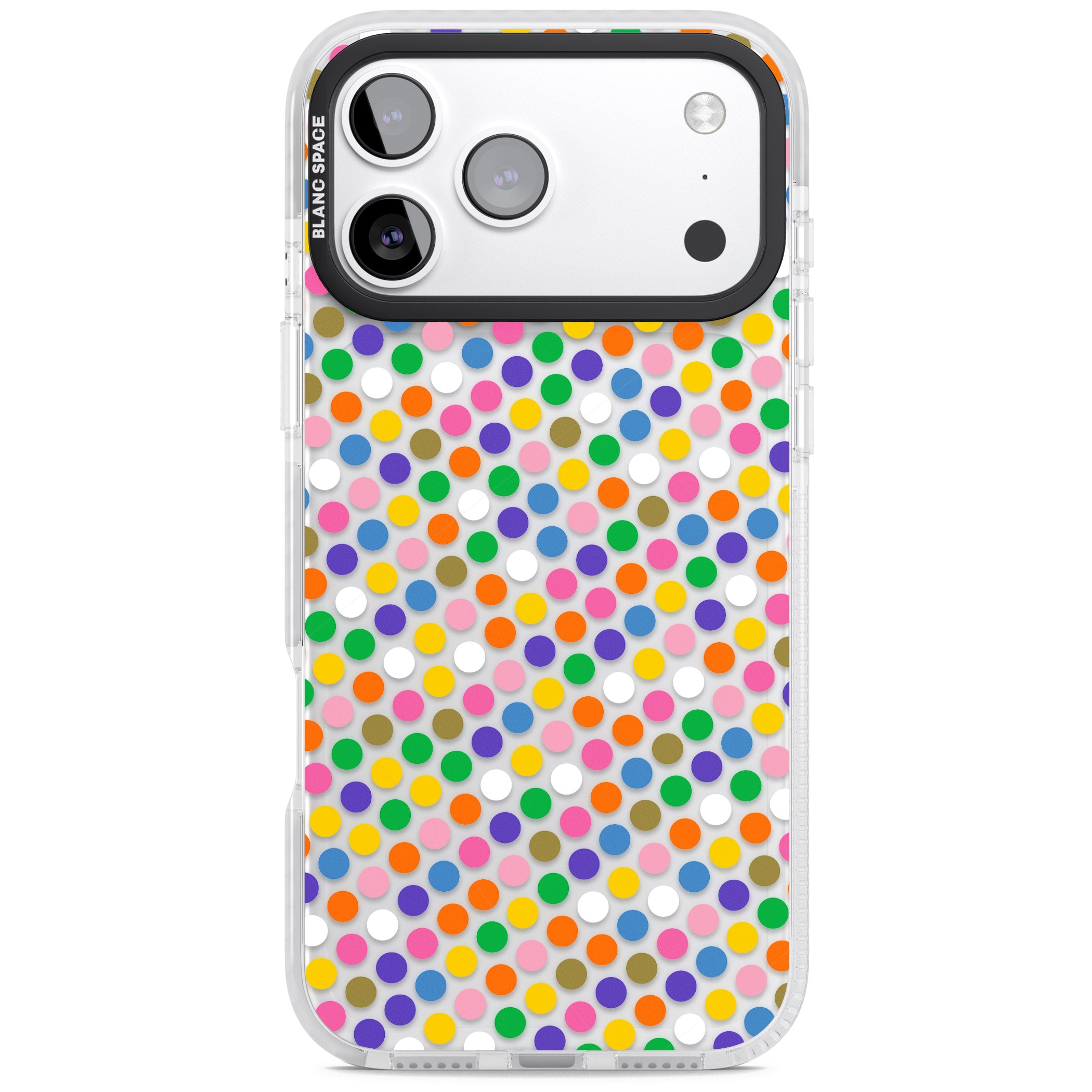 Multicolour Polka Dot Fiesta iPhone 17 Pro Impact Clear Phone Case