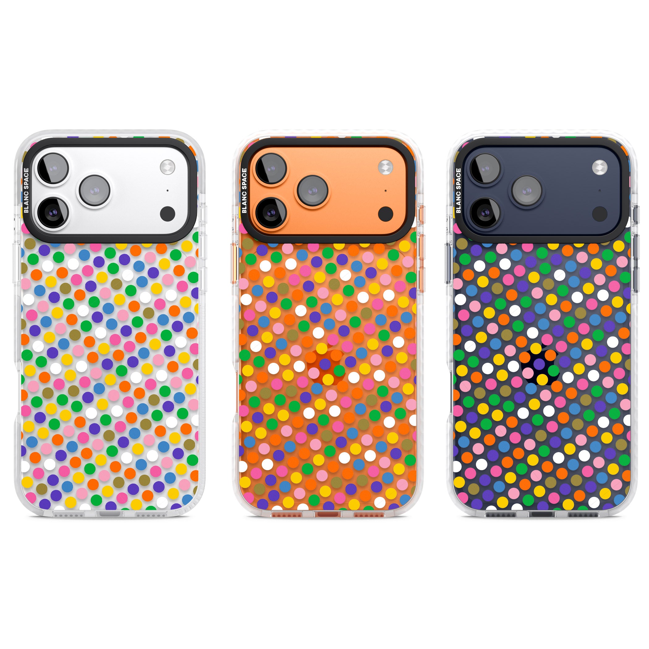 Multicolour Polka Dot Fiesta iPhone 17 Pro Impact Clear Phone Case APT Impact Protection