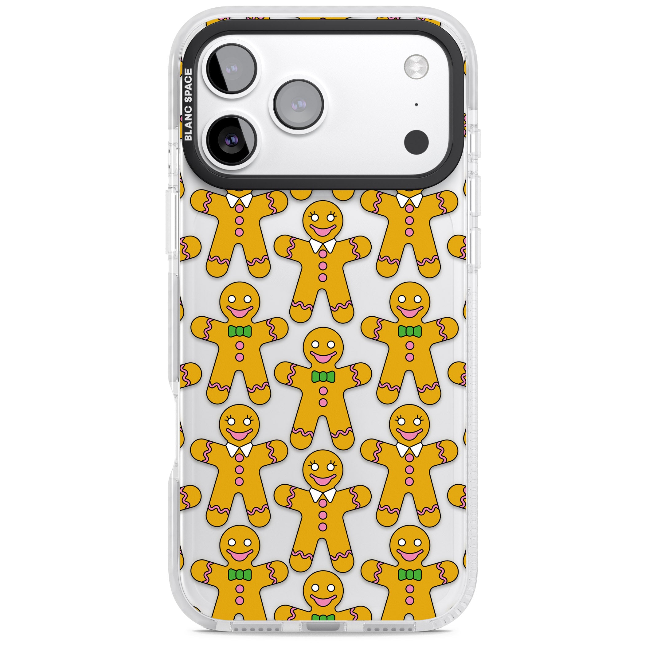Gingerbread Cookie Pattern iPhone 17 Pro Impact Clear Phone Case