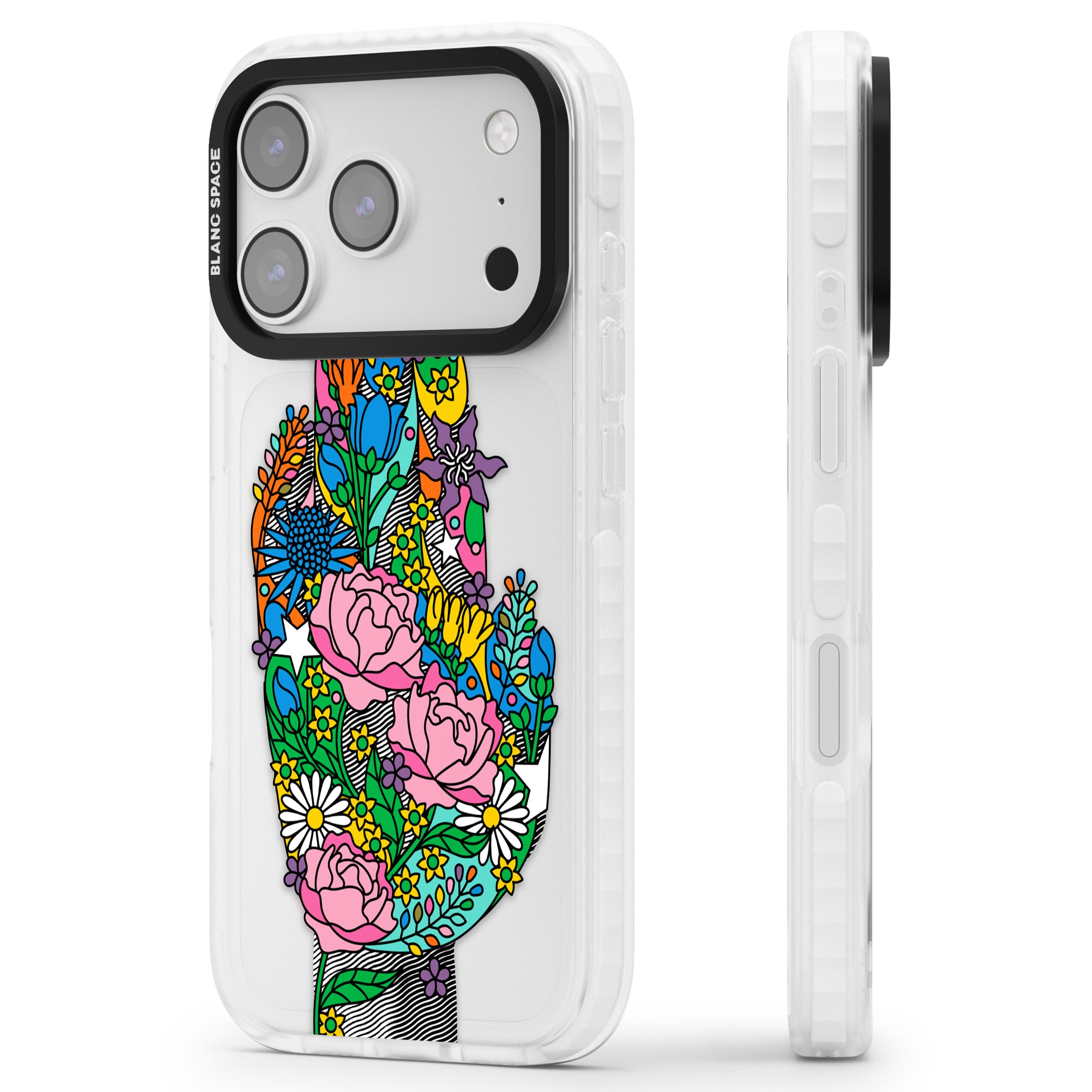 Garden Touch iPhone 17 Pro Impact Clear Phone Case Side Profile