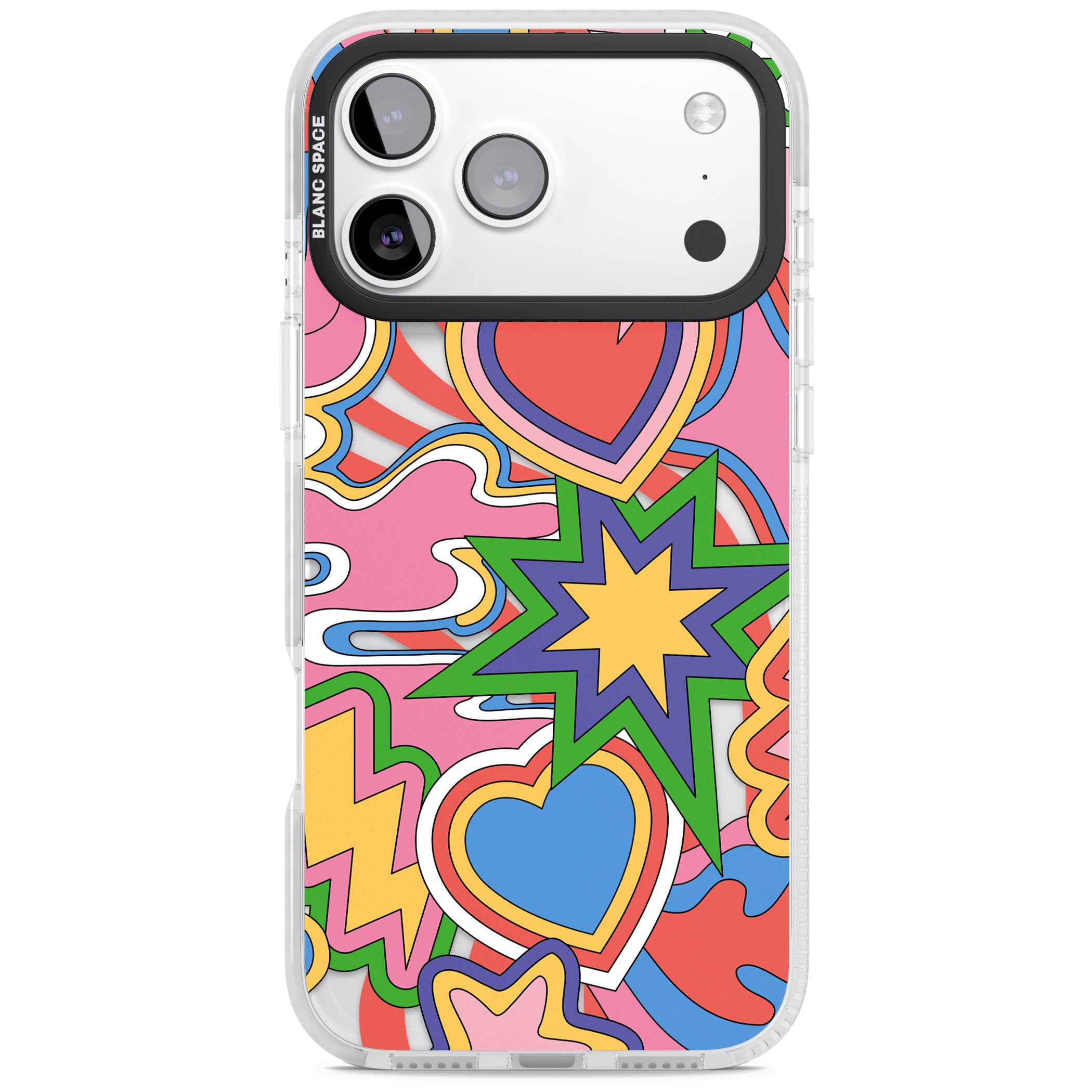 Psychedelic Pop Art Explosion iPhone 17 Pro Impact Clear Phone Case