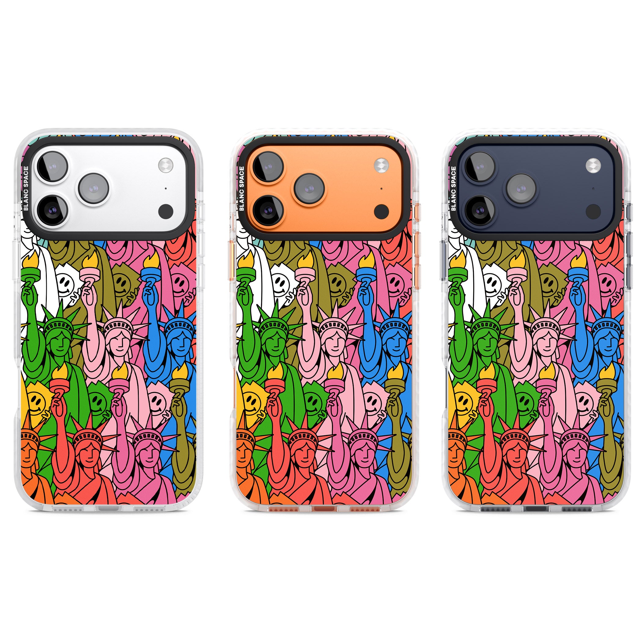 Multicolour Liberty Pattern iPhone 17 Pro Impact Clear Phone Case APT Impact Protection