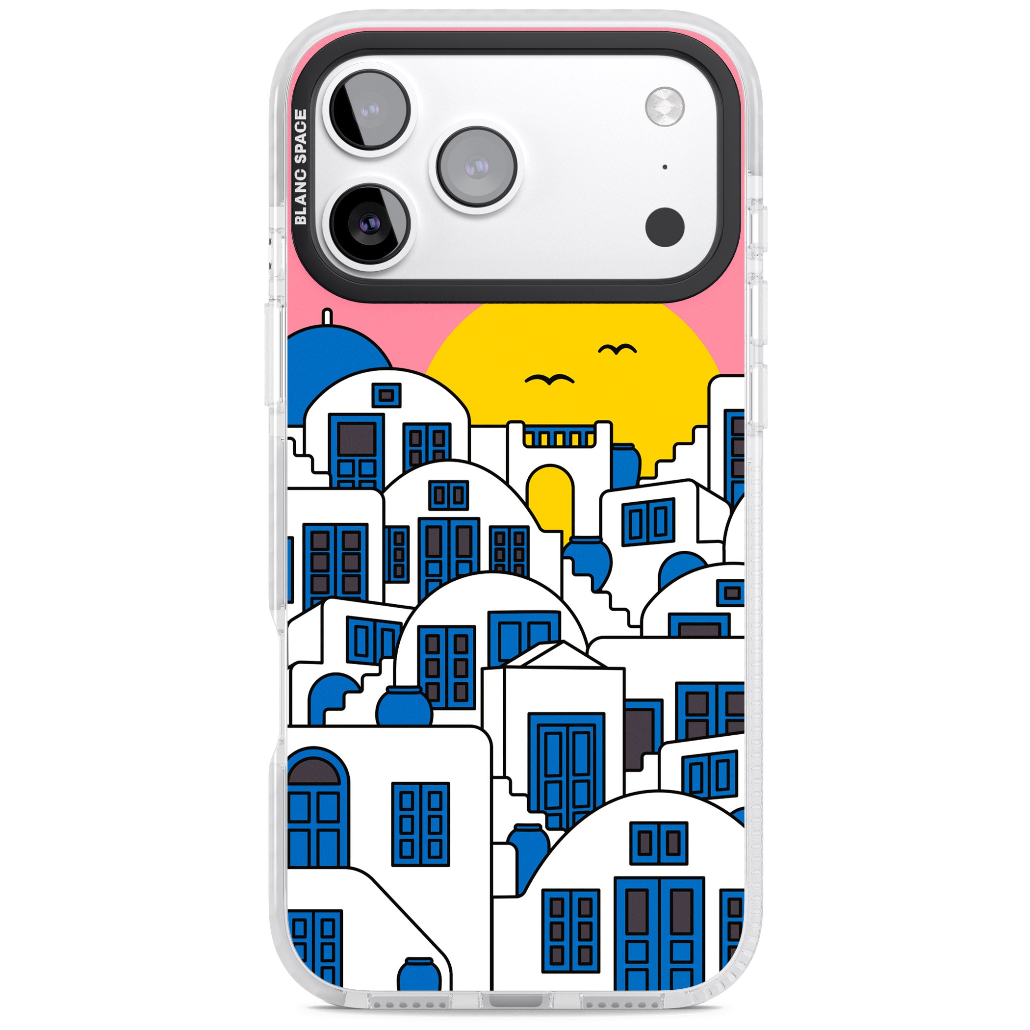 Santorini Sunset iPhone 17 Pro Impact Clear Phone Case