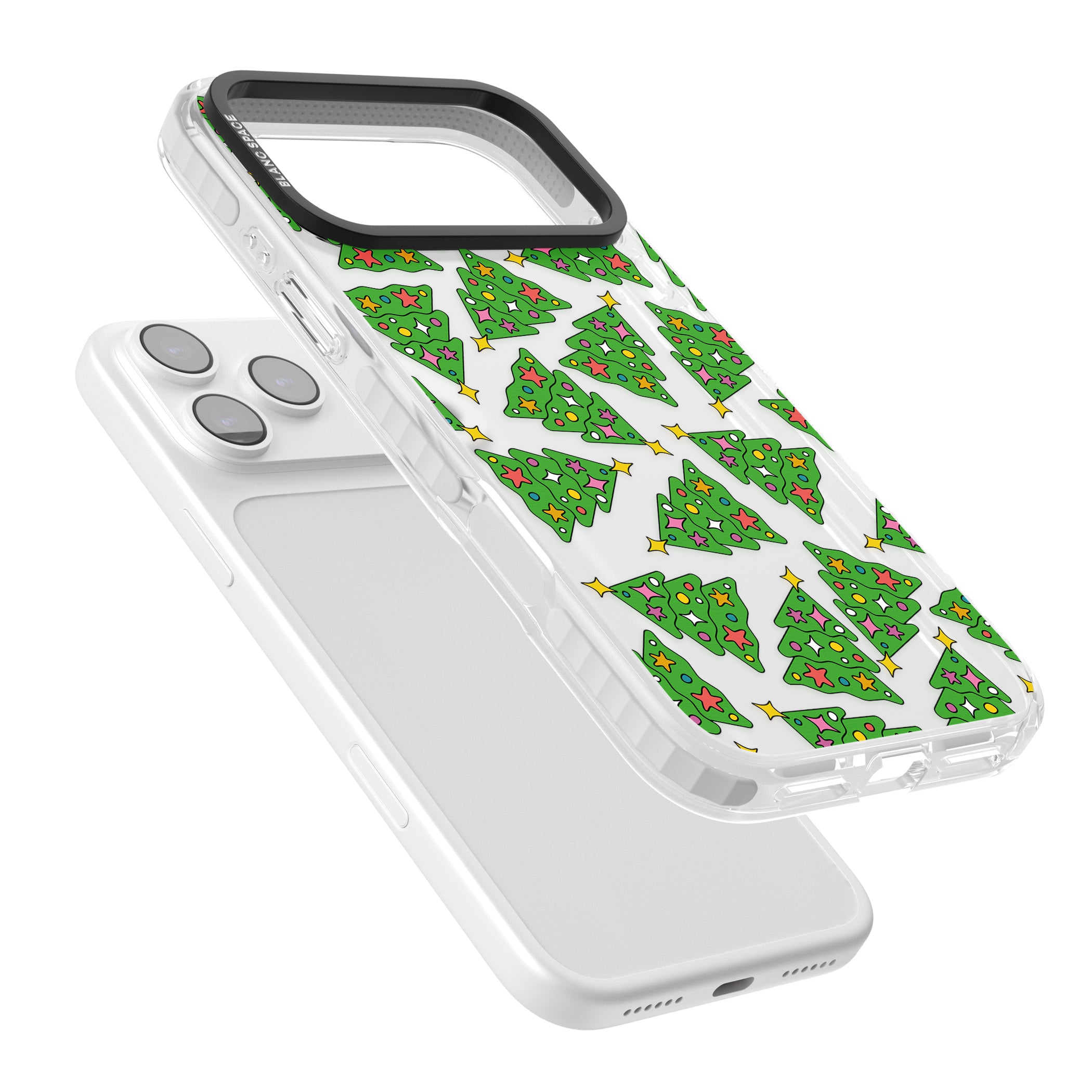 Christmas Tree Pattern iPhone 17 Pro Impact Clear Phone Case Colours