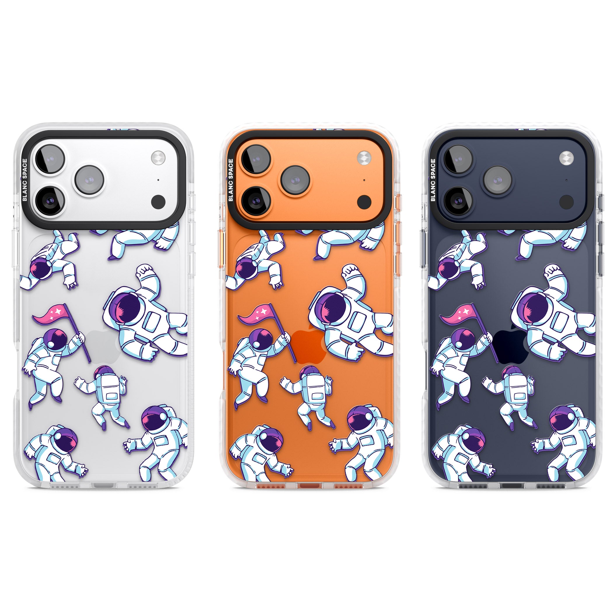 Astronaut Pattern iPhone 17 Pro Impact Clear Phone Case APT Impact Protection