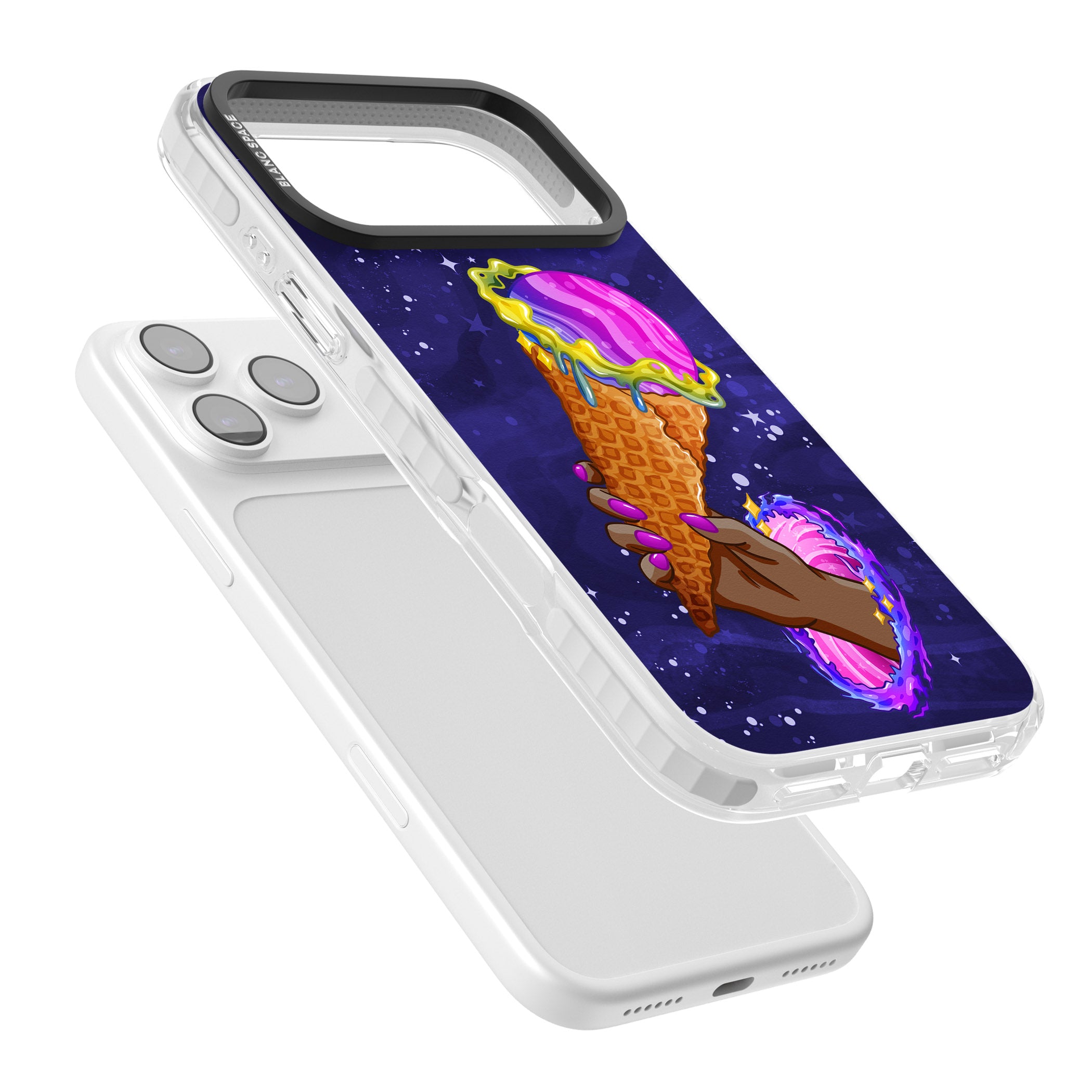 Interdimensional Ice Cream iPhone 17 Pro Impact Clear Phone Case Colours