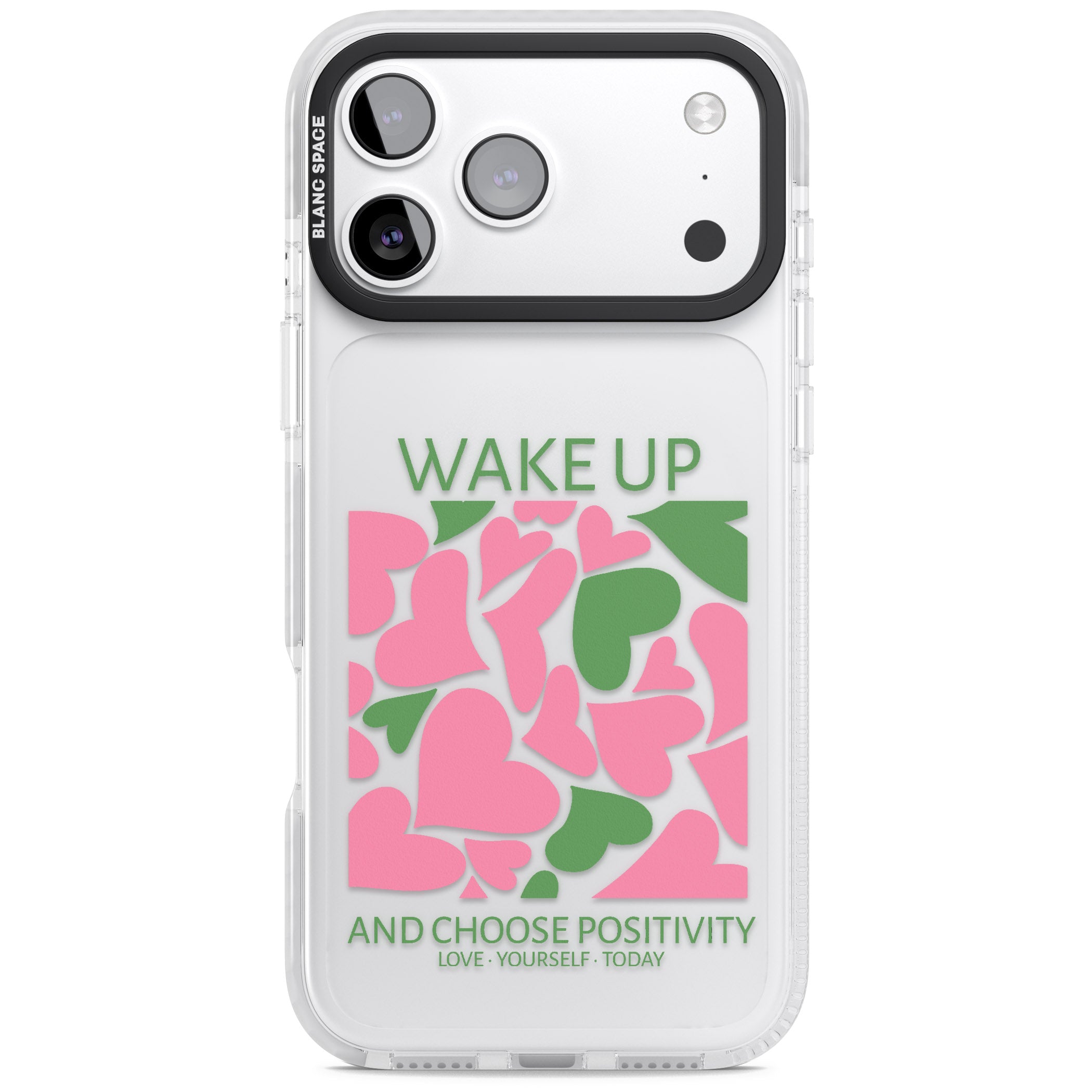 Wake Up And Choose Positivity iPhone 17 Pro Impact Clear Phone Case