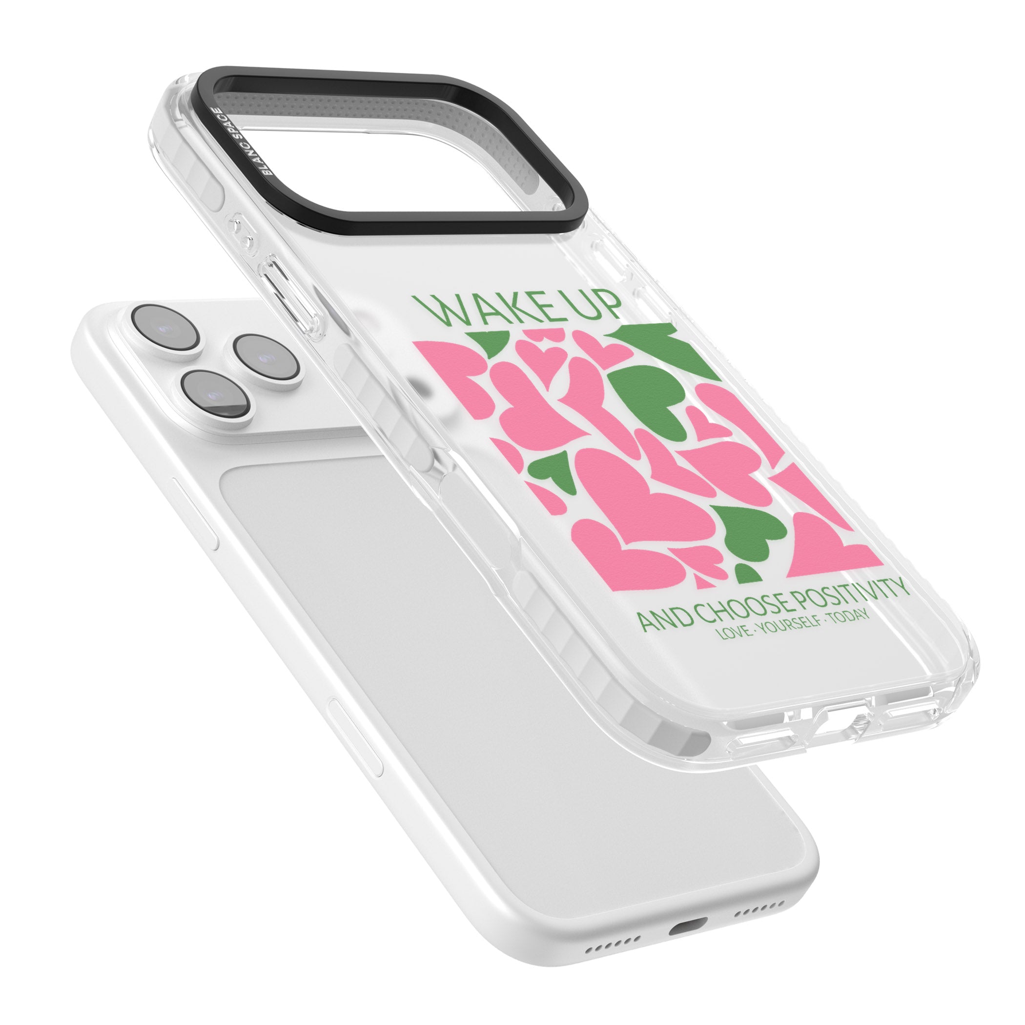 Wake Up And Choose Positivity iPhone 17 Pro Impact Clear Phone Case Colours