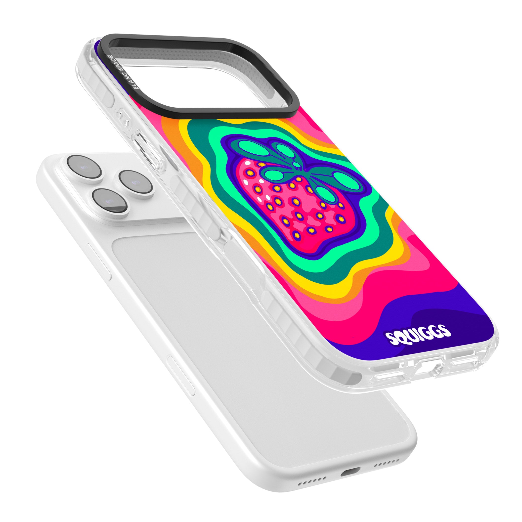 Strawberry Rainbow iPhone 17 Pro Impact Clear Phone Case Colours