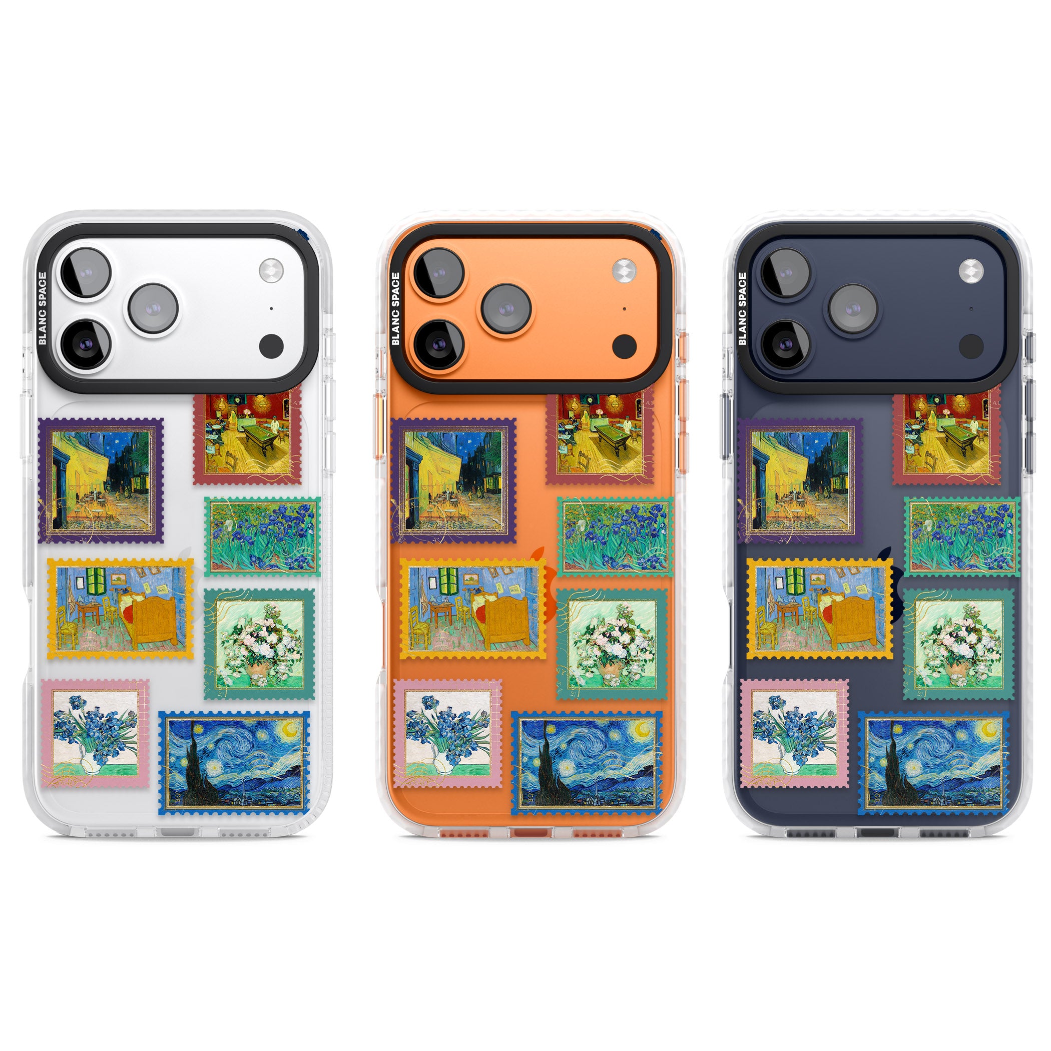 Colourful Vintage Art Stamps iPhone 17 Pro Impact Clear Phone Case APT Impact Protection