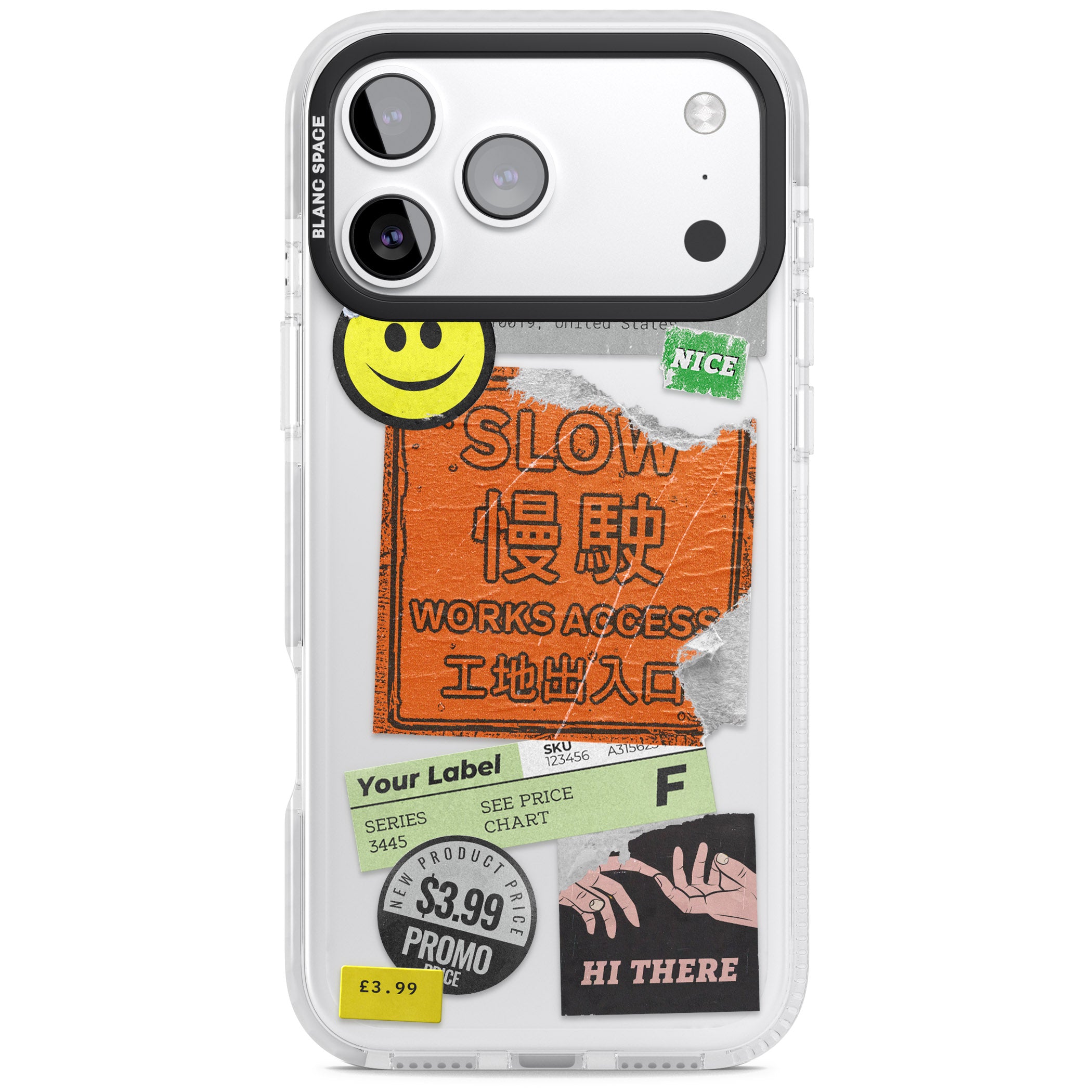 Kanji Signs Sticker Mix iPhone 17 Pro Impact Clear Phone Case