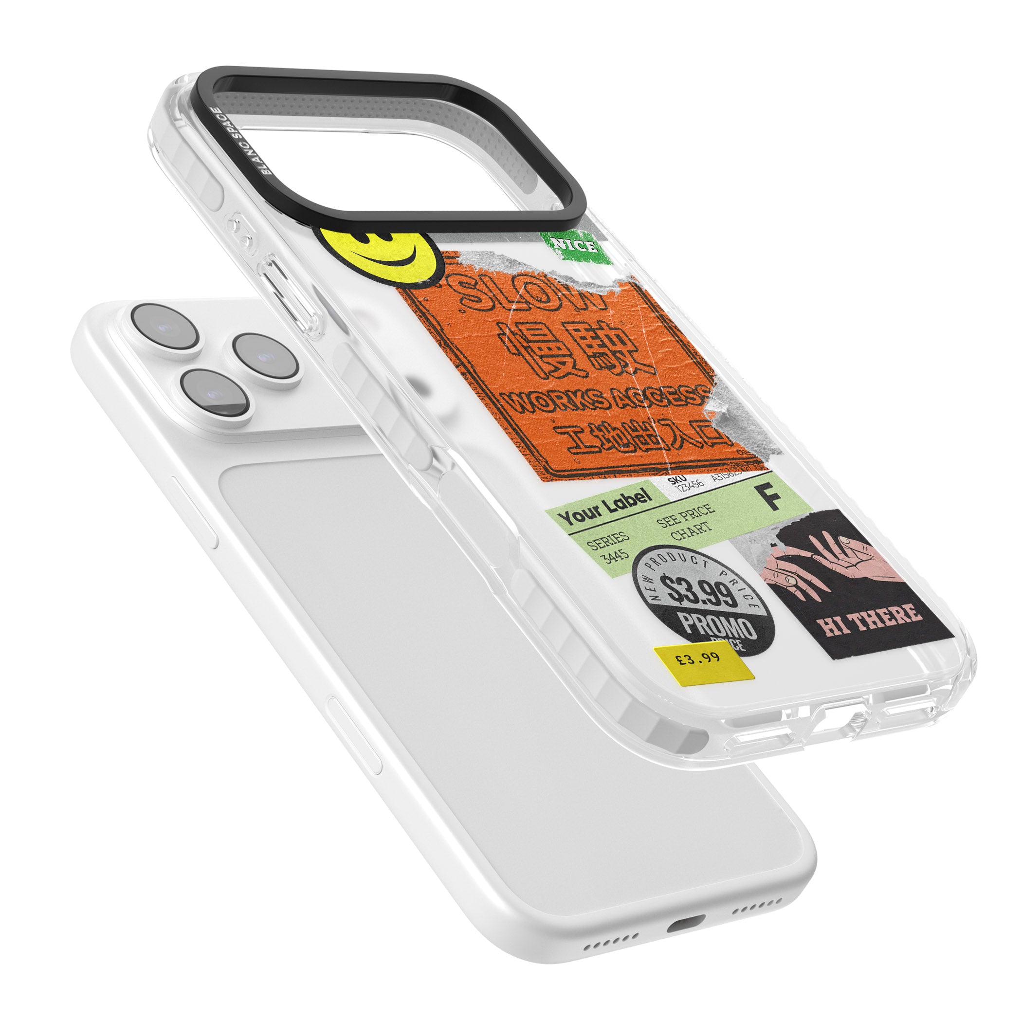 Kanji Signs Sticker Mix iPhone 17 Pro Impact Clear Phone Case Colours