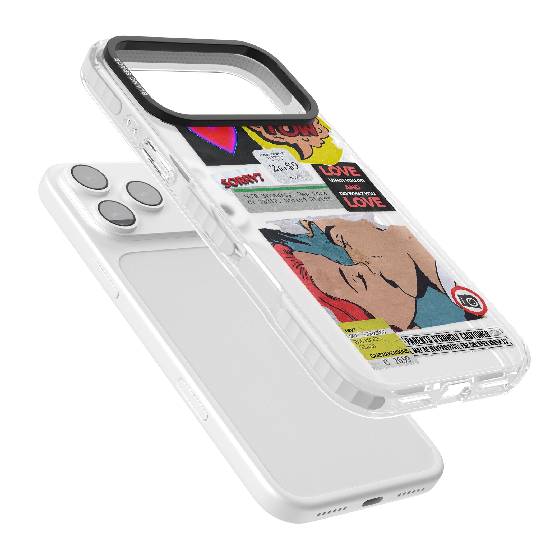 Retro Sticker Mix iPhone 17 Pro Impact Clear Phone Case Colours