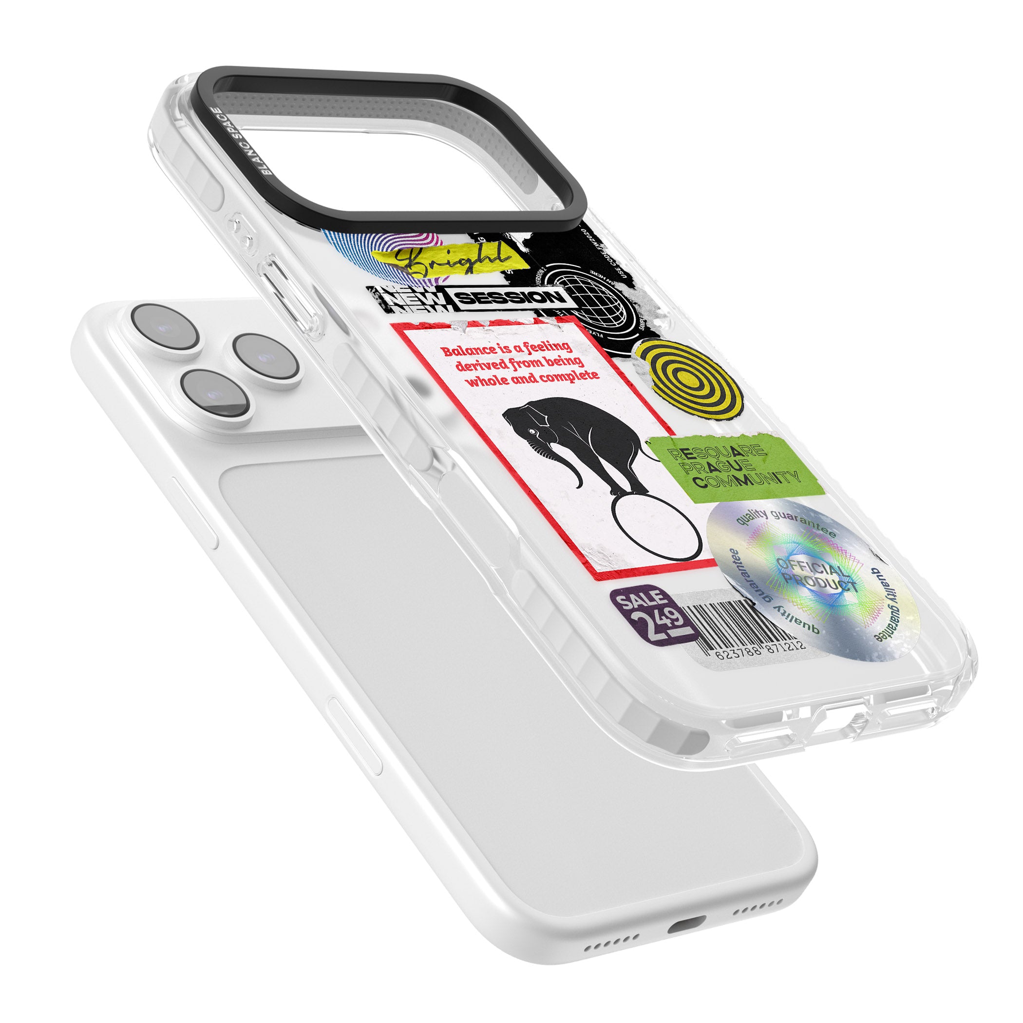 Peeled Sticker Mix iPhone 17 Pro Impact Clear Phone Case Colours