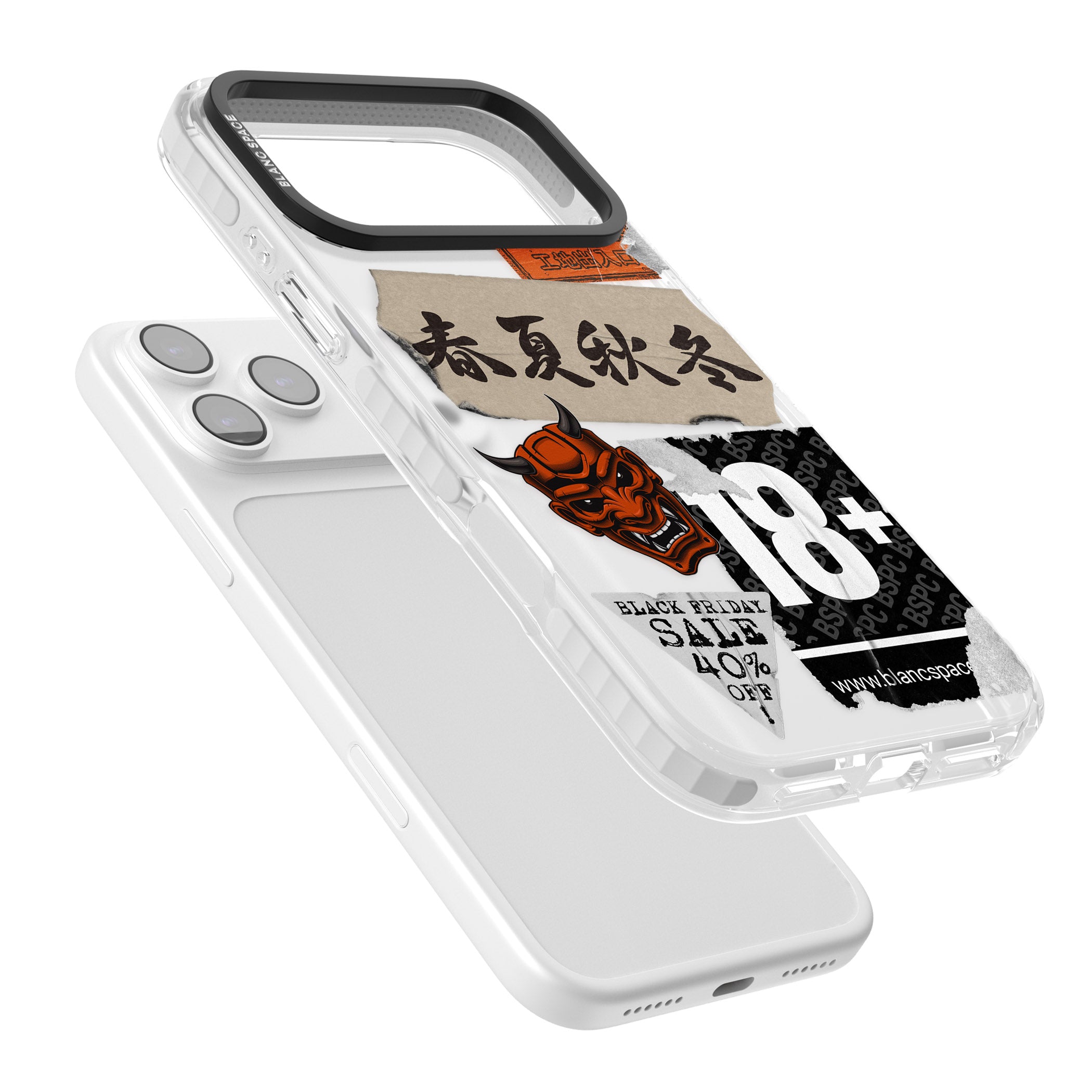 Asian Sticker Mix iPhone 17 Pro Impact Clear Phone Case Colours