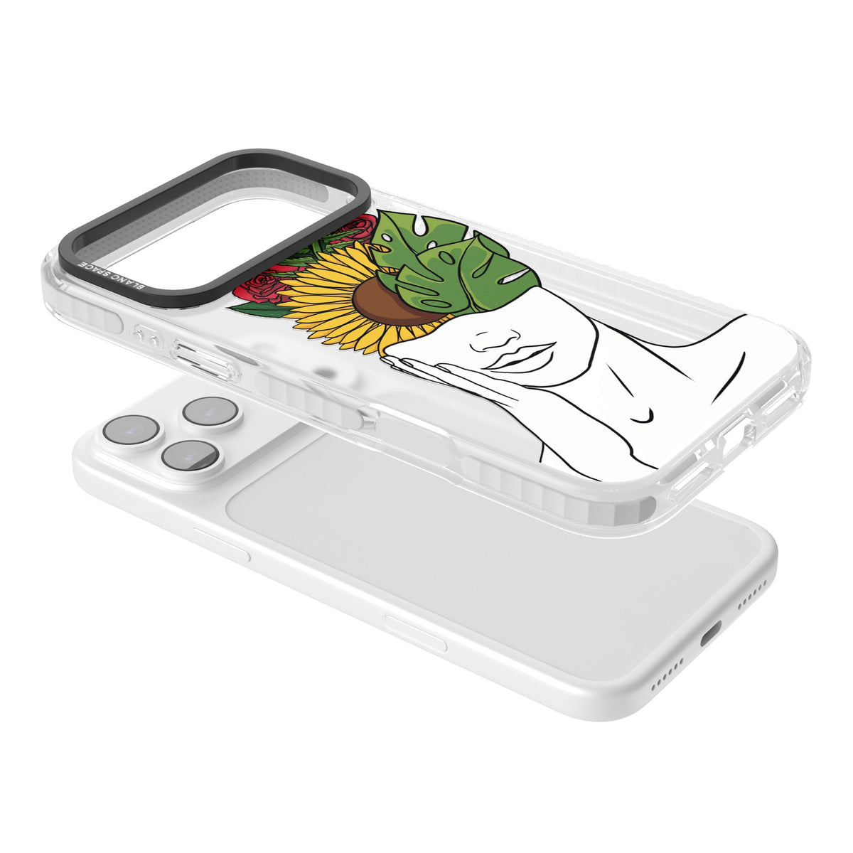 Let The Mind Flourish iPhone 17 Pro Max Impact Clear Phone Case angled