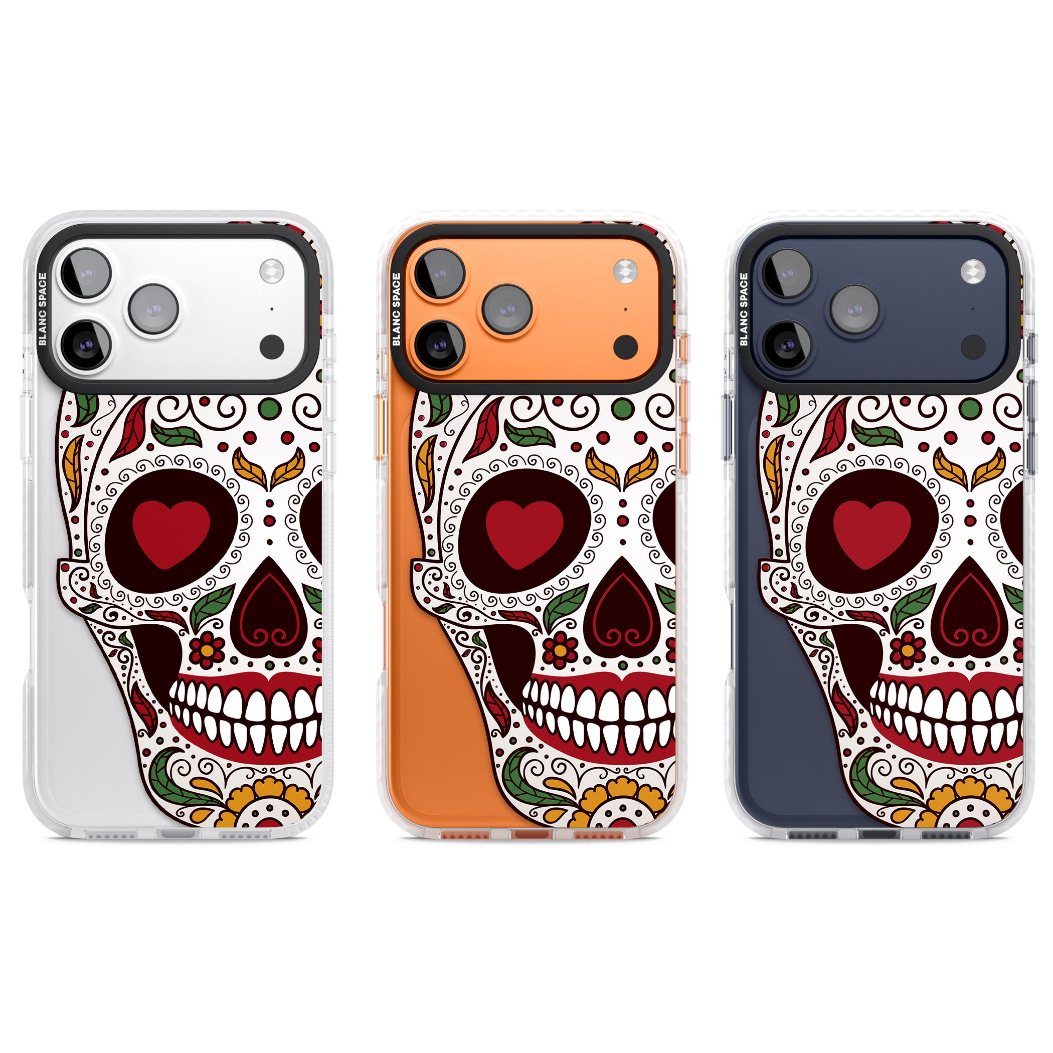 Autumn Sugar Skull iPhone 17 Pro Impact Clear Phone Case APT Impact Protection