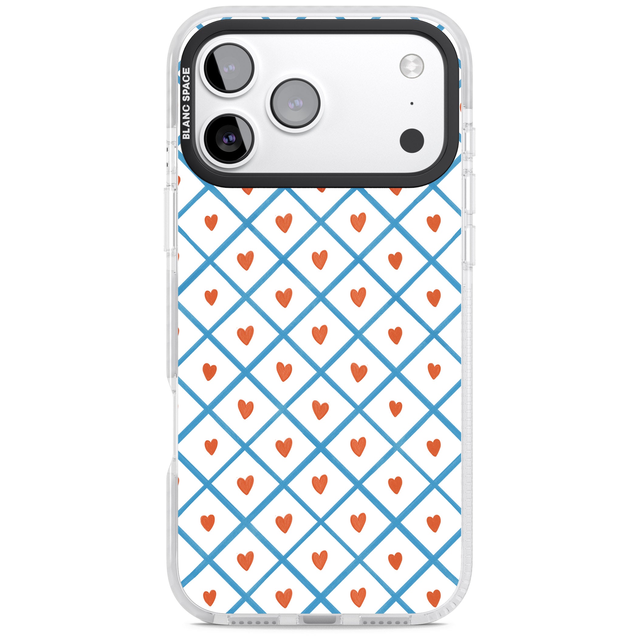 Lattice Love Hearts iPhone 17 Pro Impact Clear Phone Case