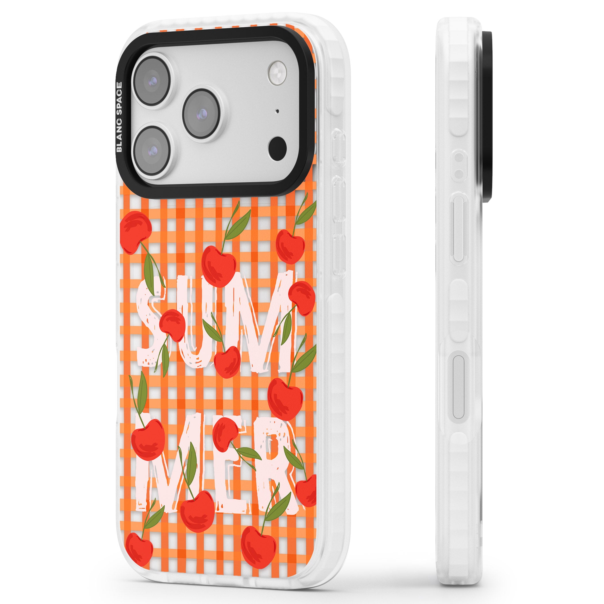 Summer Tomatoes iPhone 17 Pro Impact Clear Phone Case Side Profile