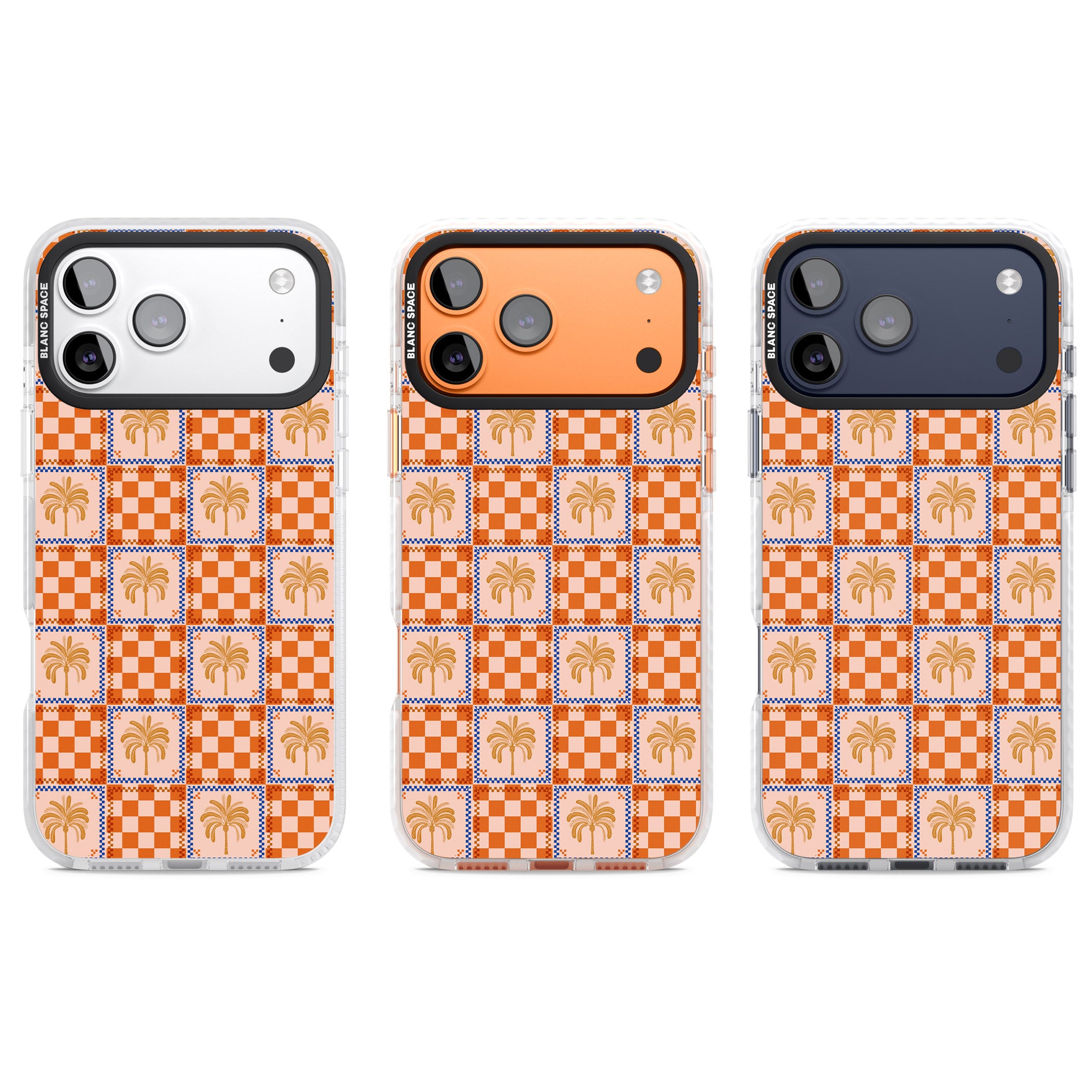 Terracotta Summer Checked iPhone 17 Pro Impact Clear Phone Case APT Impact Protection