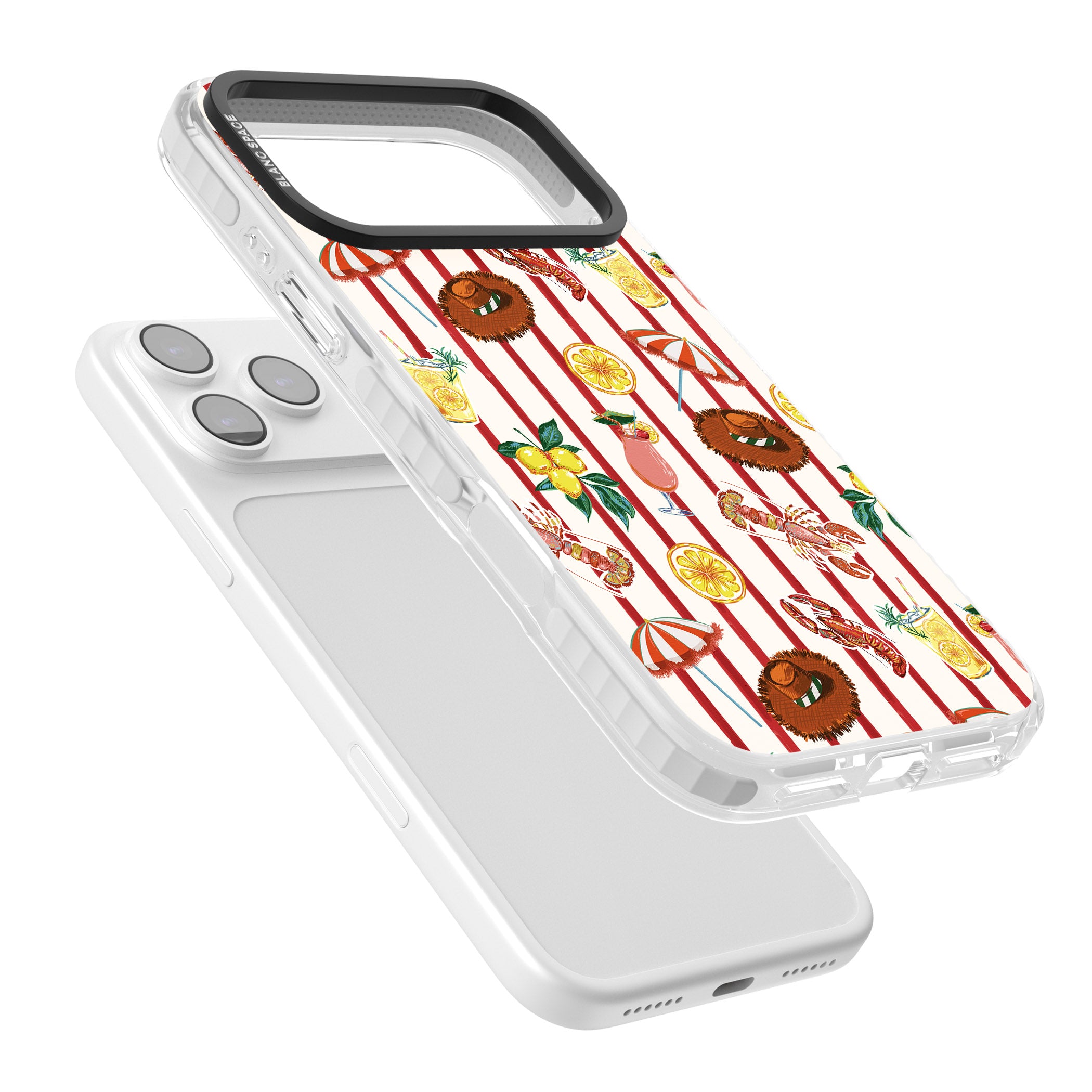 Italian Beach Pattern iPhone 17 Pro Impact Clear Phone Case Colours