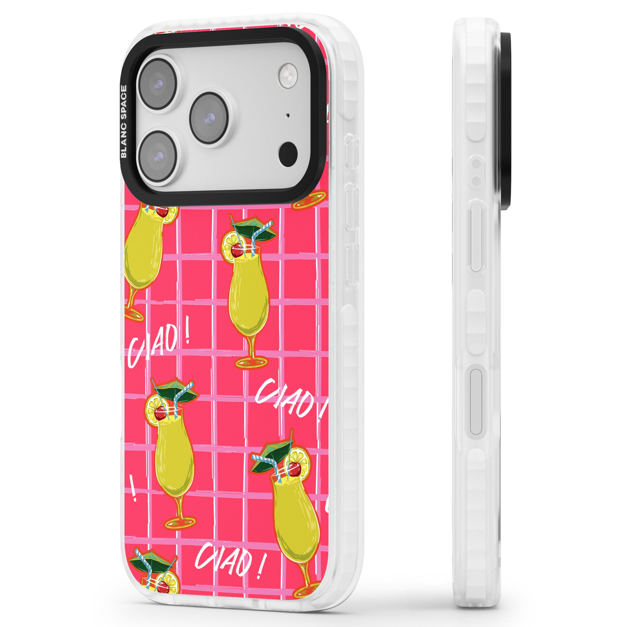 Ciao Lemons iPhone 17 Pro Impact Clear Phone Case Side Profile