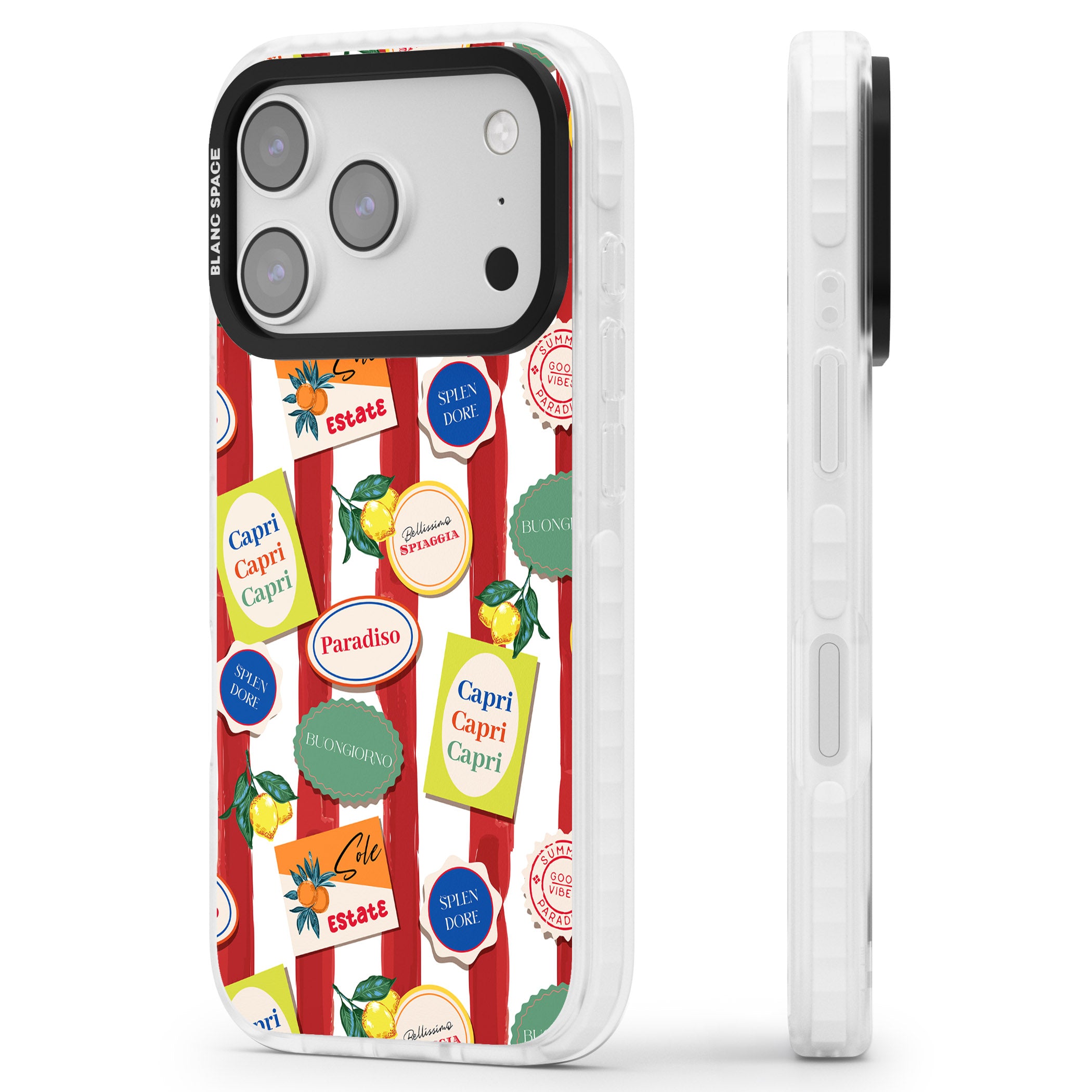 Capri iPhone 17 Pro Impact Clear Phone Case Side Profile