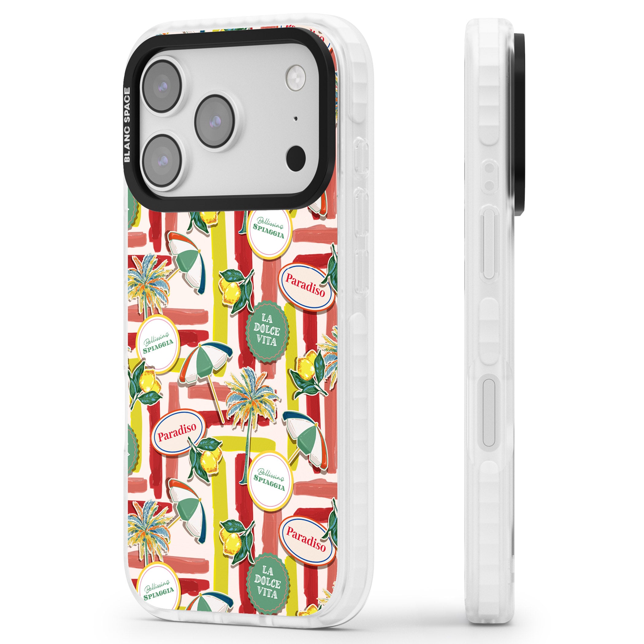 Paradiso Vibes iPhone 17 Pro Impact Clear Phone Case Side Profile