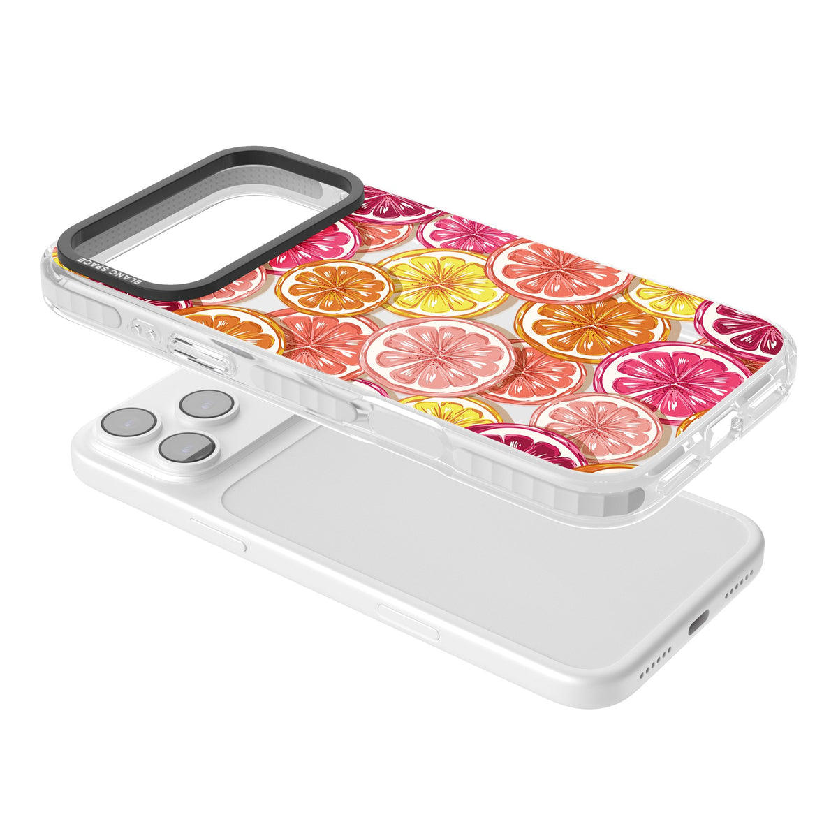 Citrus Fiesta iPhone 17 Pro Max Impact Clear Phone Case angled