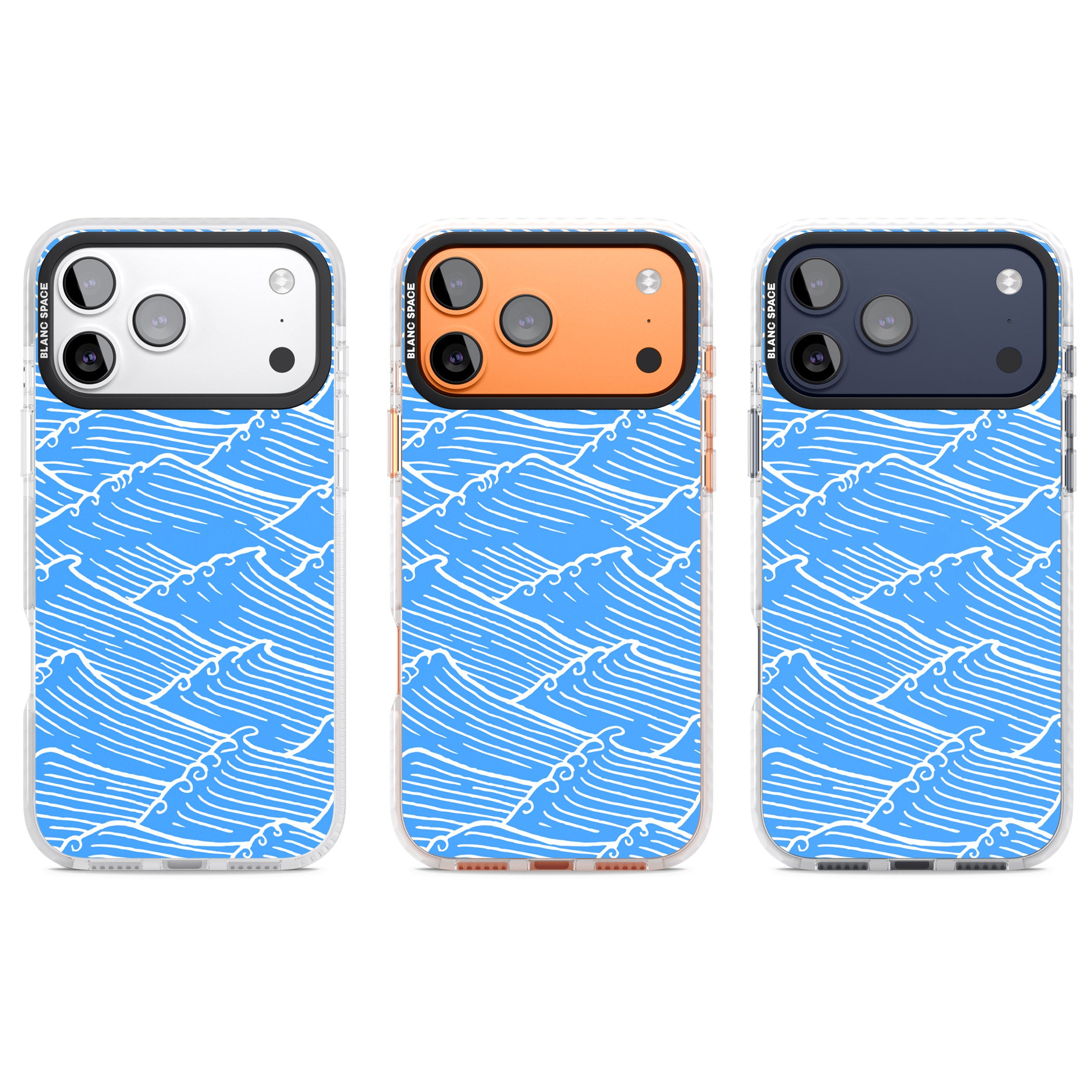 Waves Pattern iPhone 17 Pro Impact Clear Phone Case APT Impact Protection