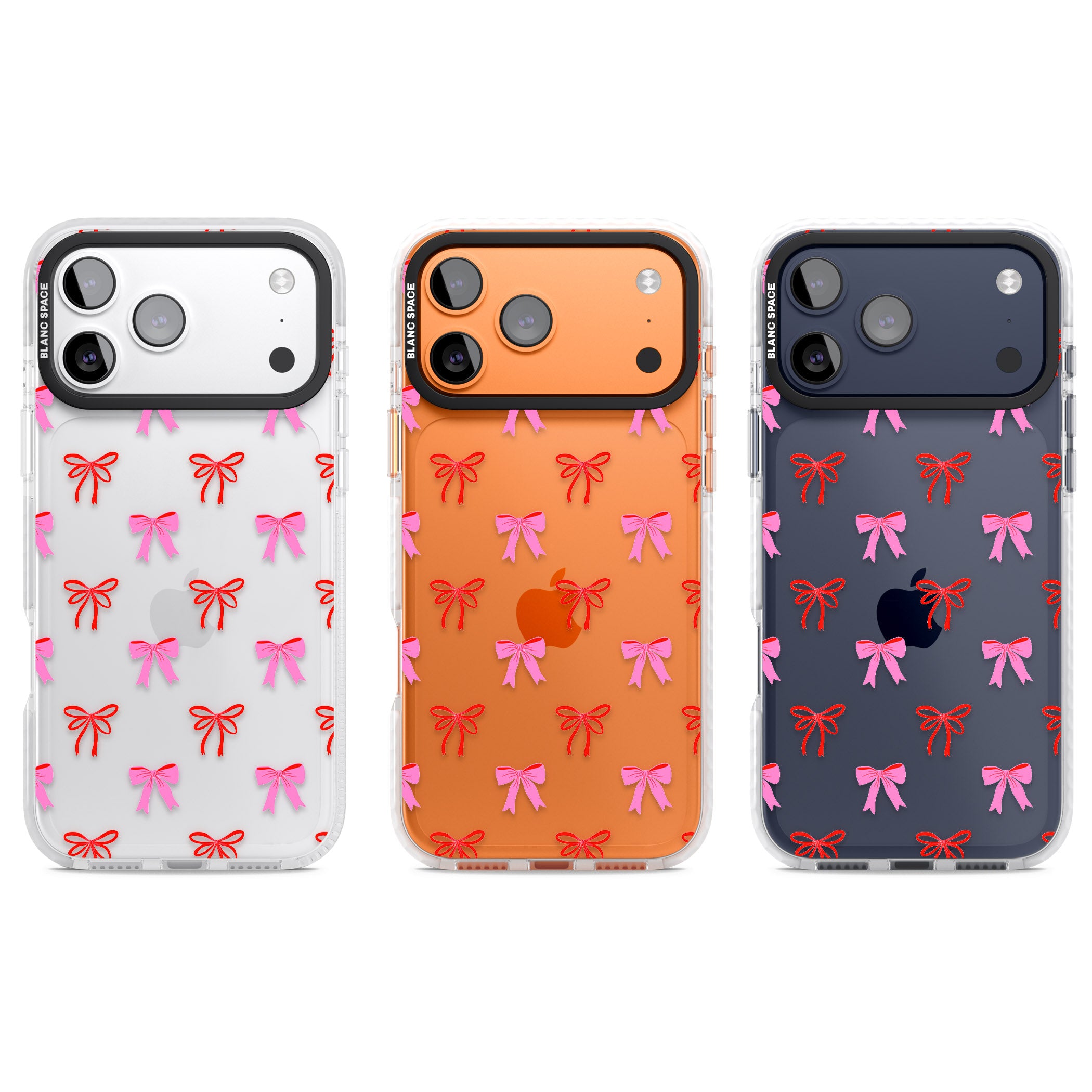 Cute Bow Pattern iPhone 17 Pro Impact Clear Phone Case APT Impact Protection