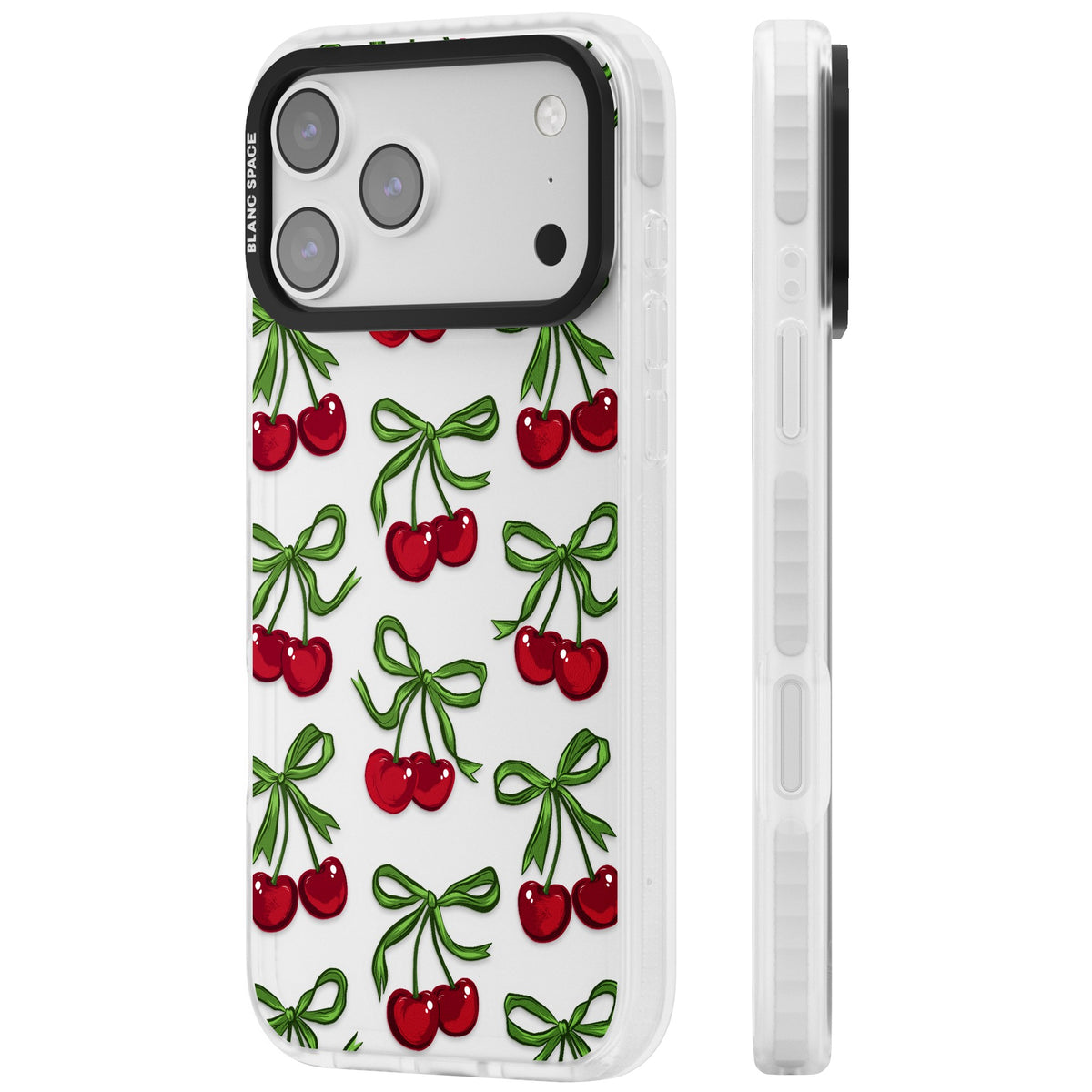 Cherry Bows iPhone 17 Pro Max Impact Clear Phone Case side