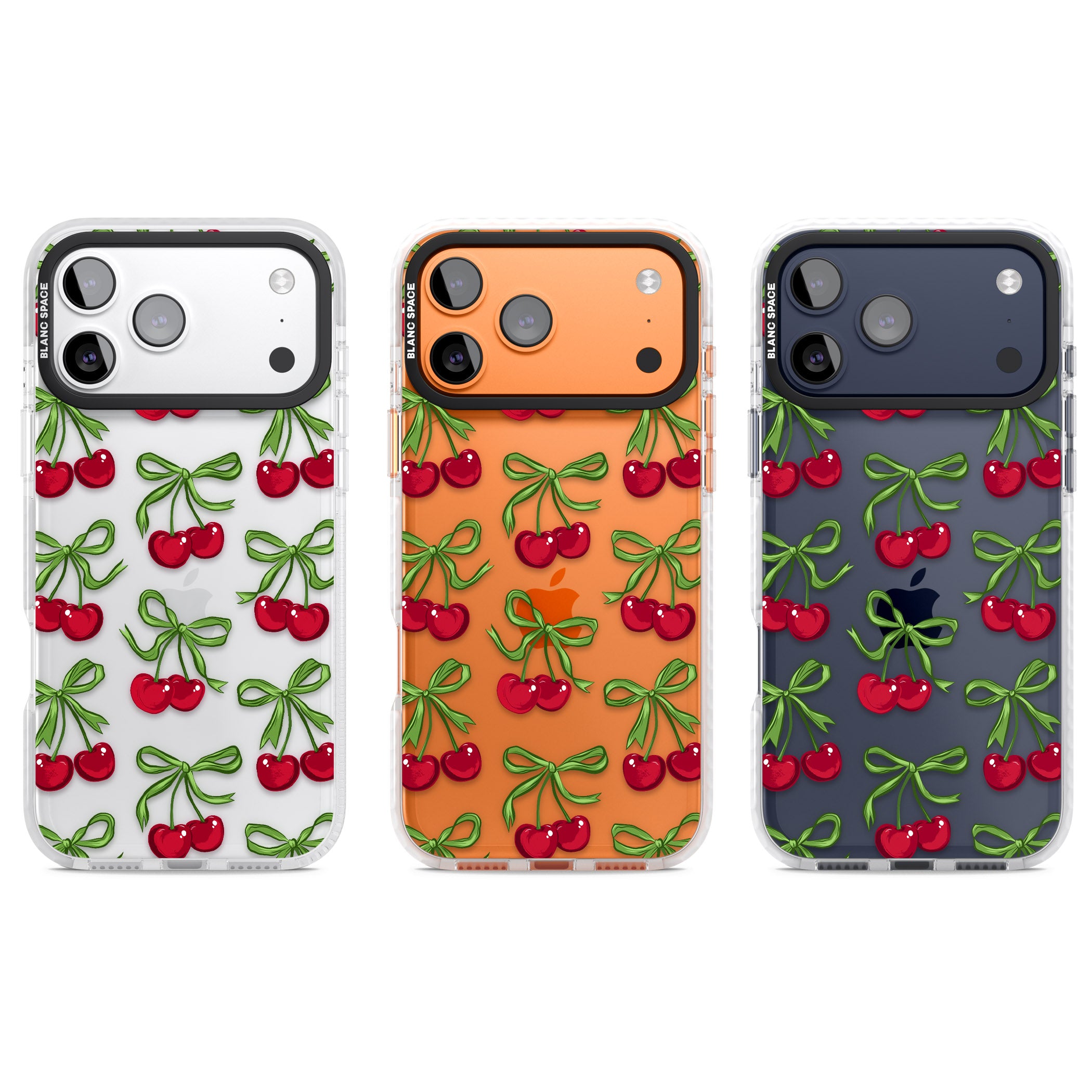 Cherry Bows iPhone 17 Pro Impact Clear Phone Case APT Impact Protection