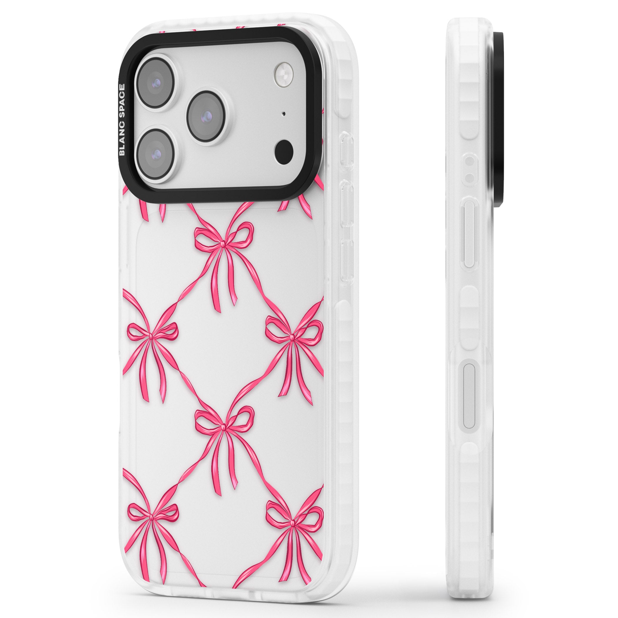 Bow Knots iPhone 17 Pro Impact Clear Phone Case Side Profile