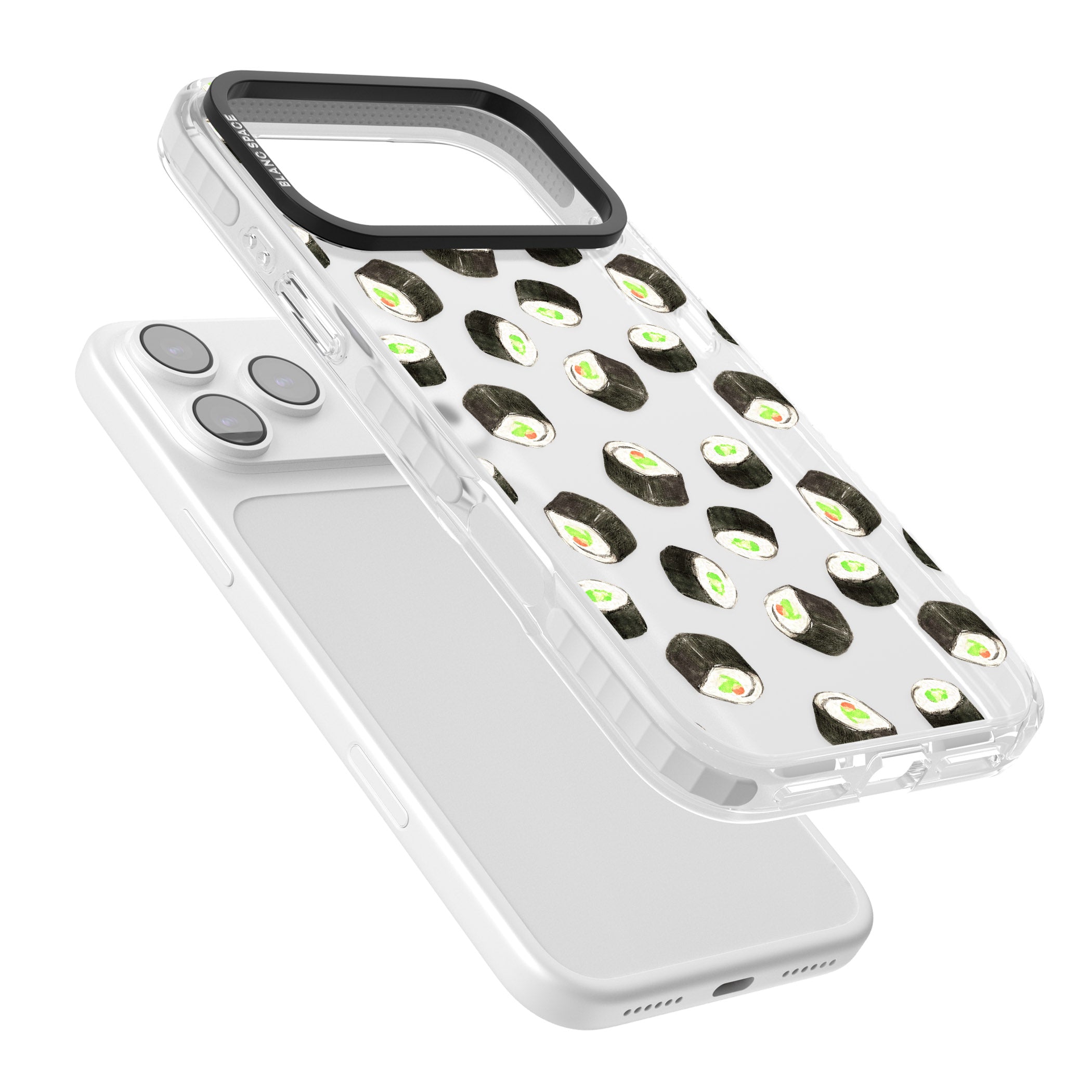 Sushi Pattern iPhone 17 Pro Impact Clear Phone Case Colours