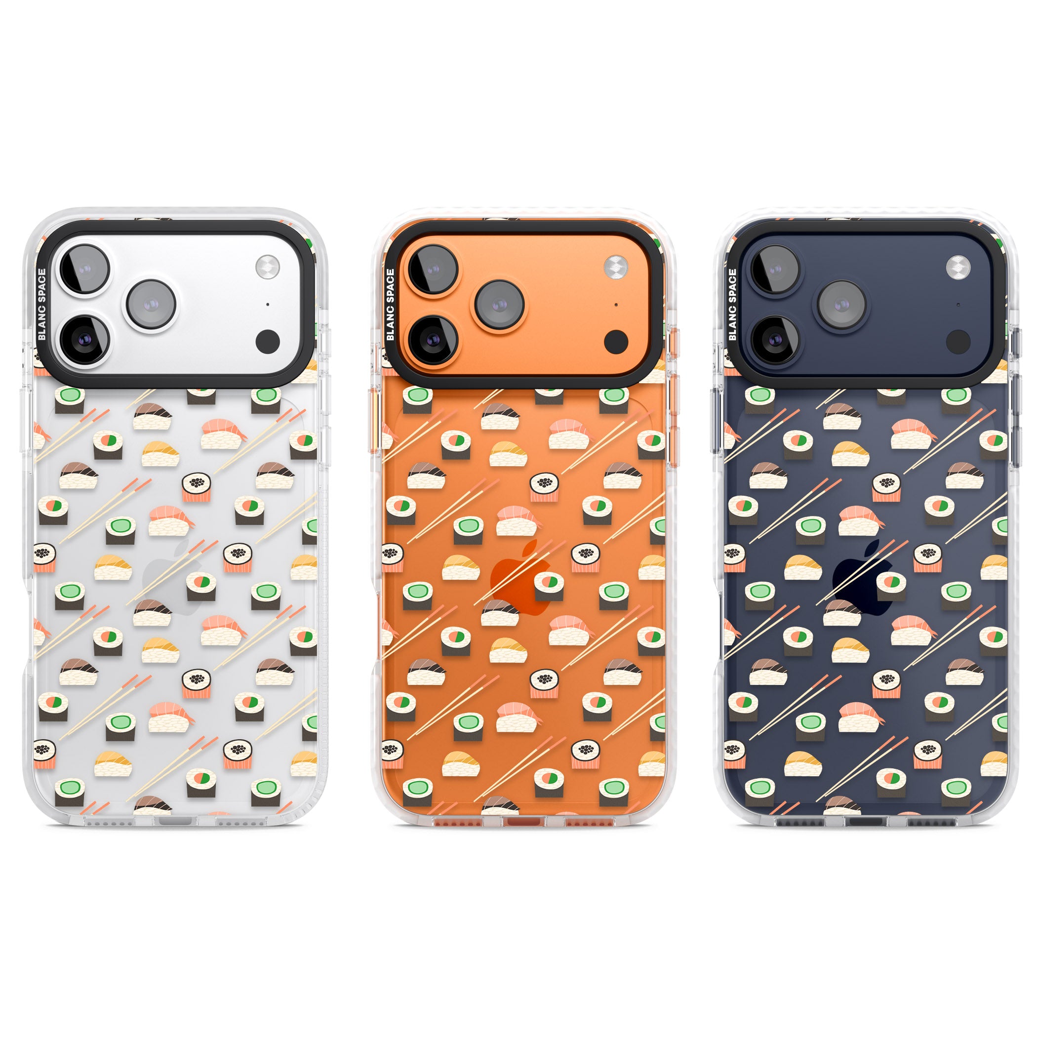 Sushi & Chopsticks Pattern iPhone 17 Pro Impact Clear Phone Case APT Impact Protection