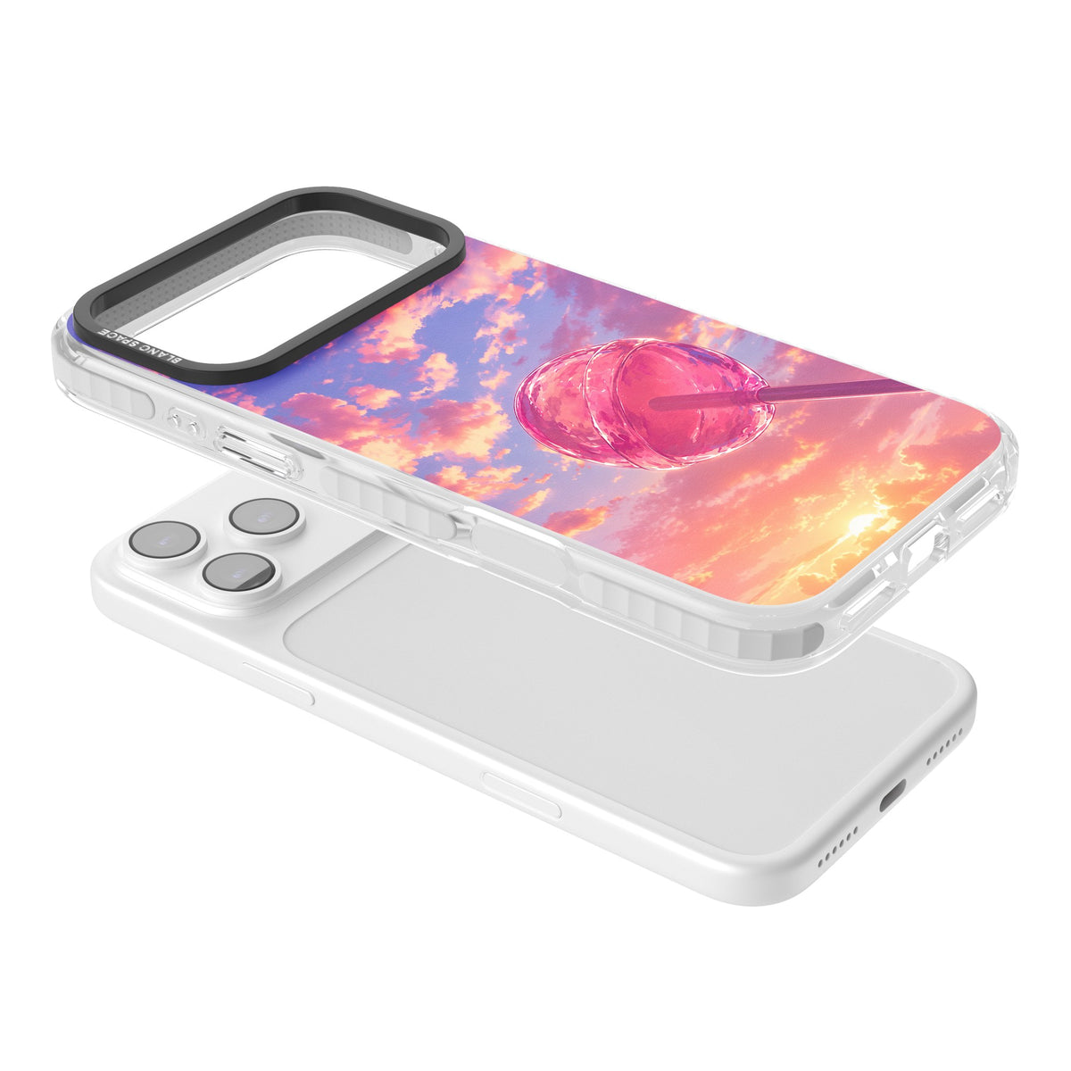Sugar Sunset iPhone 17 Pro Max Impact Clear Phone Case angled