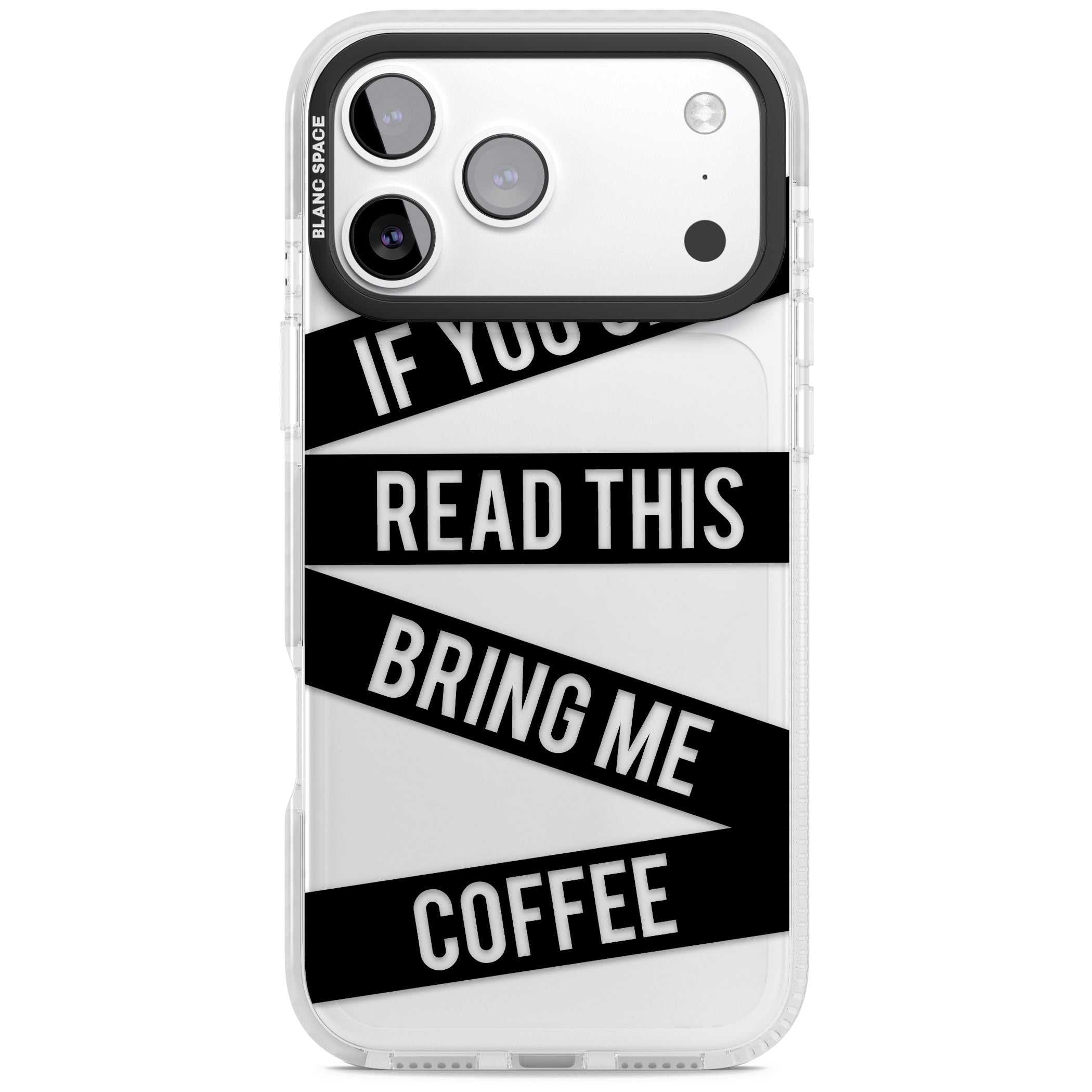 Bring Me Coffee iPhone 17 Pro Impact Clear Phone Case